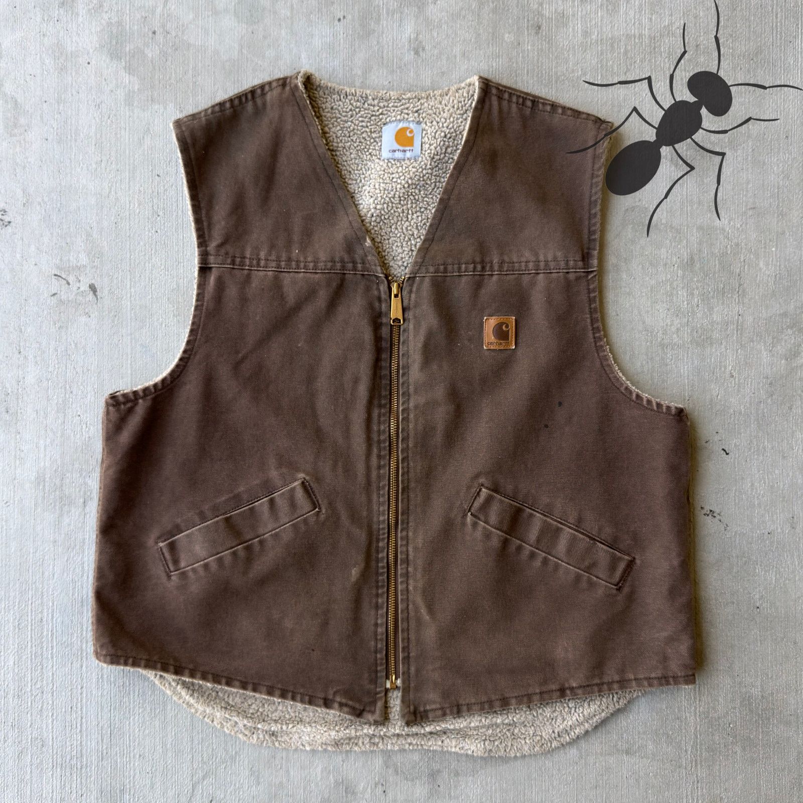 Carhartt × Vintage Carhartt DKB brown sherpa work wear vest Size US M / EU 48-50 / 2 - 1 Thumbnail