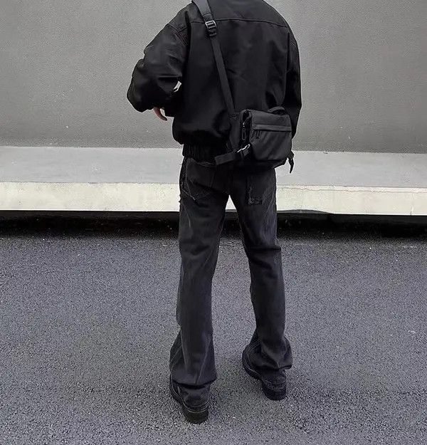 Japanese Brand × Jean Vintage raw edge washed black micro-flared jeans Size US 32 / EU 48 - 3 Thumbnail