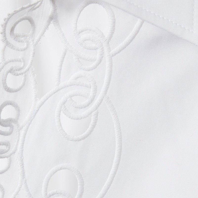 Gucci o1B3y1r0526 Cotton Poplin Shirt With Embroidered in White Size L / US 10 / IT 46 - 6 Thumbnail