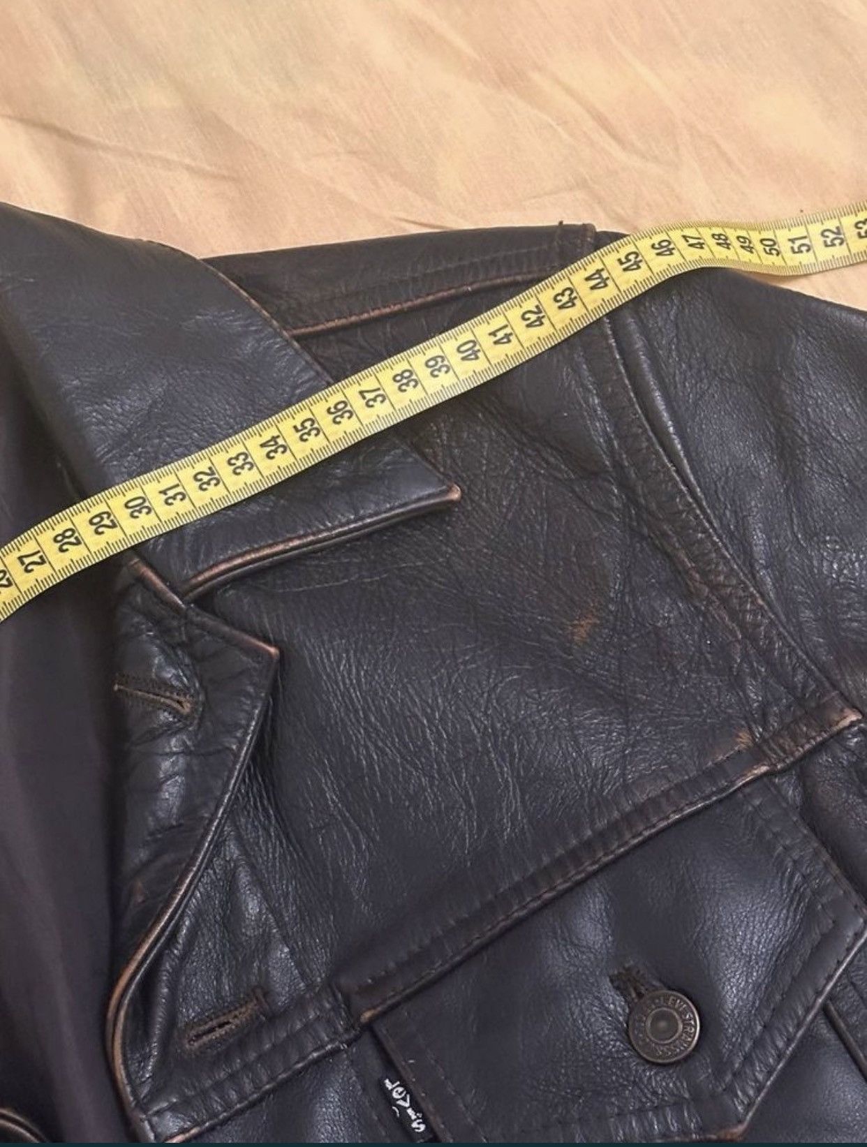 Levi's Vintage 80s Levi’s Leather Brown Trucker Jacket White Tab Size US M / EU 48-50 / 2 - 11 Thumbnail