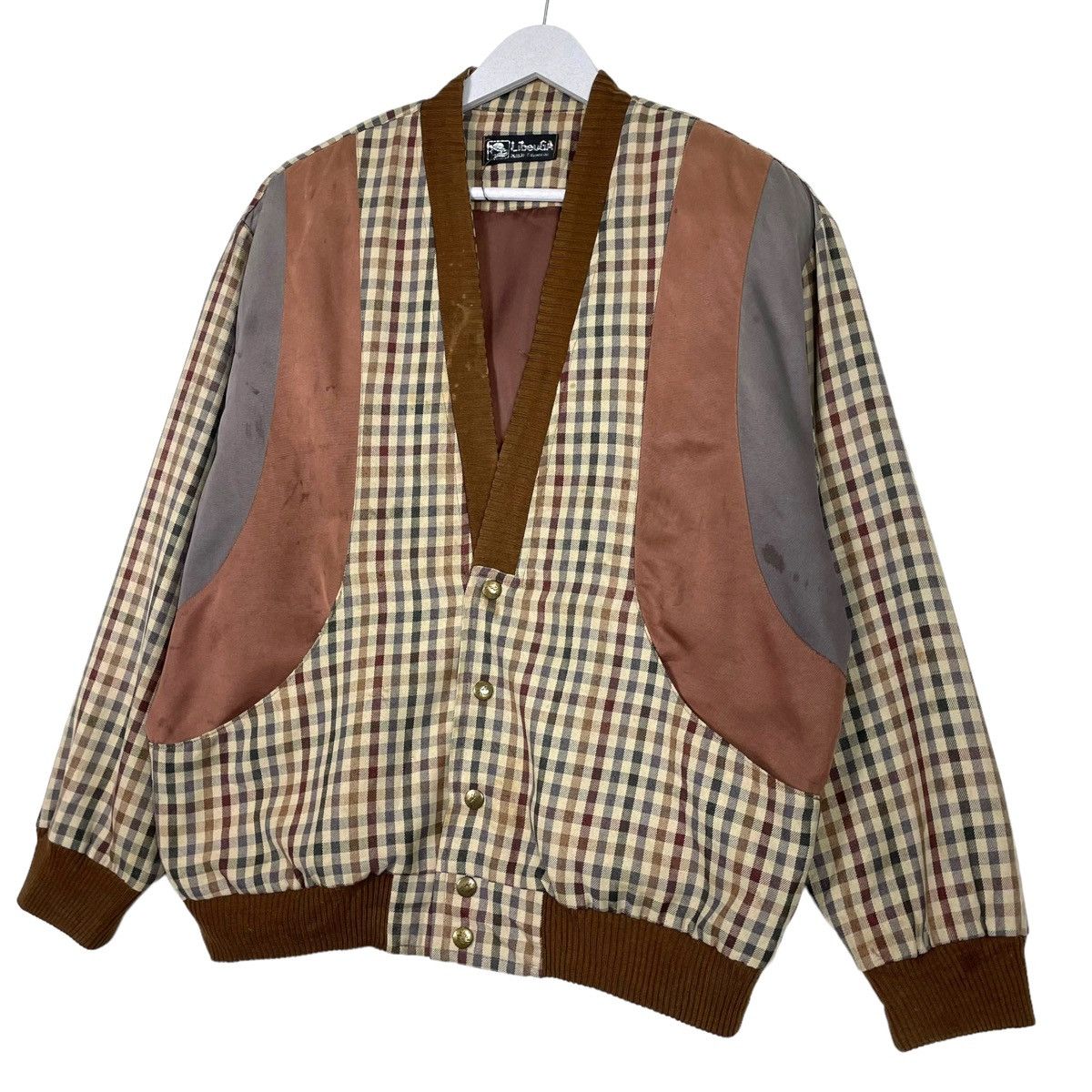 Issey Miyake × Japanese Brand × Vintage 💥80s LIBEUGA INSPIRED ISSEY MIYAKE CHECK BOMBER JACKET Size US L / EU 52-54 / 3 - 3 Thumbnail