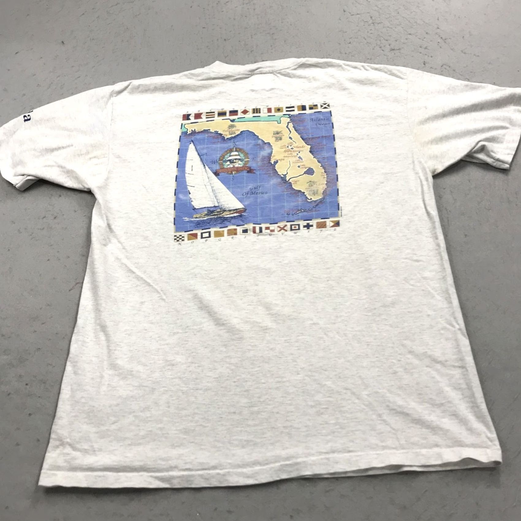 Panama Jack VINTAGE Panama Jack Shirt Mens XL Gray 90s Graphic Print Short Sleeve Crew Neck Cotton T-Shirt Logo All Seasons Summer Spring Fall Mens Size US XL / EU 56 / 4 - 2 Thumbnail