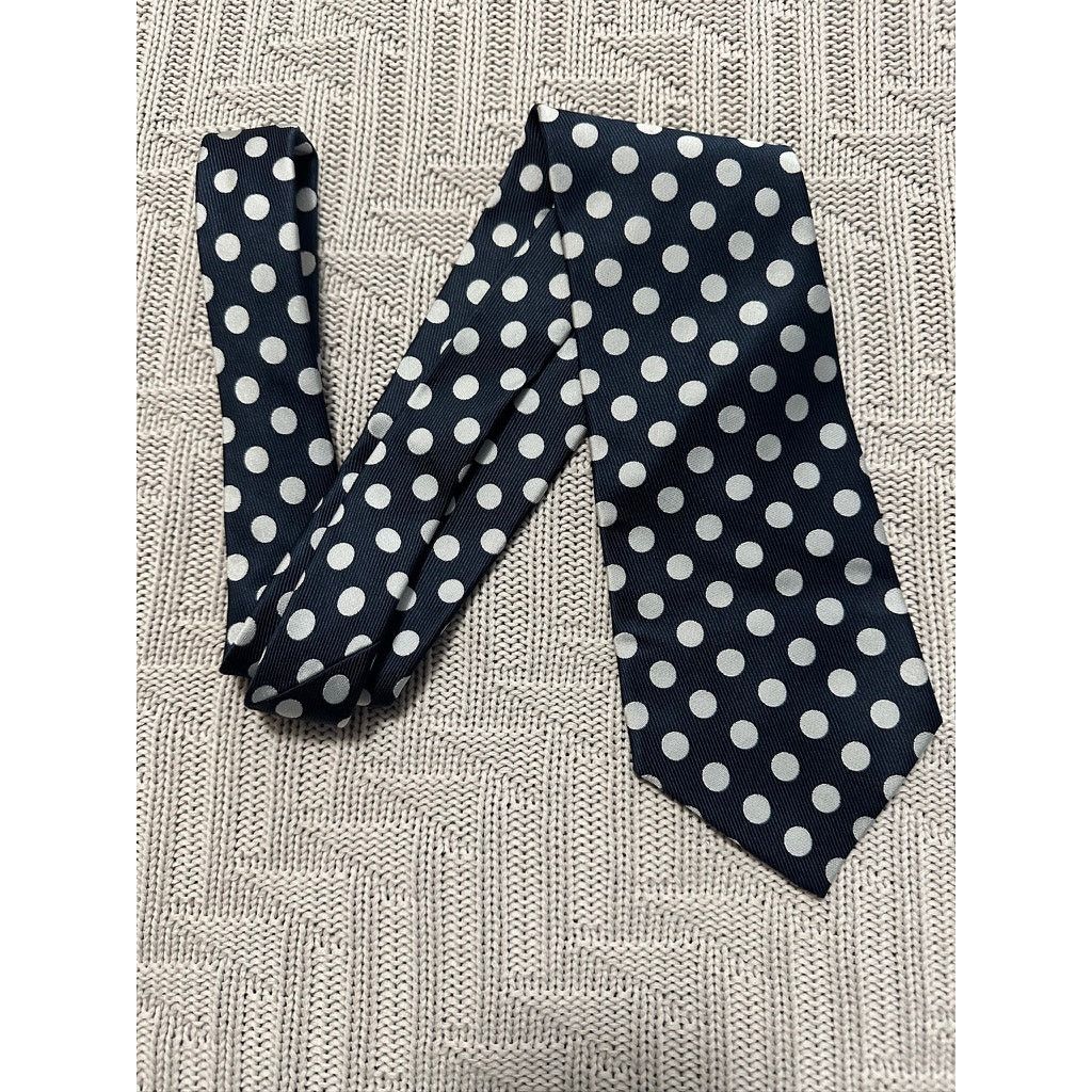 Burberry Vintage Burberrys navy polka dot silk tie Size ONE SIZE - 1 Thumbnail