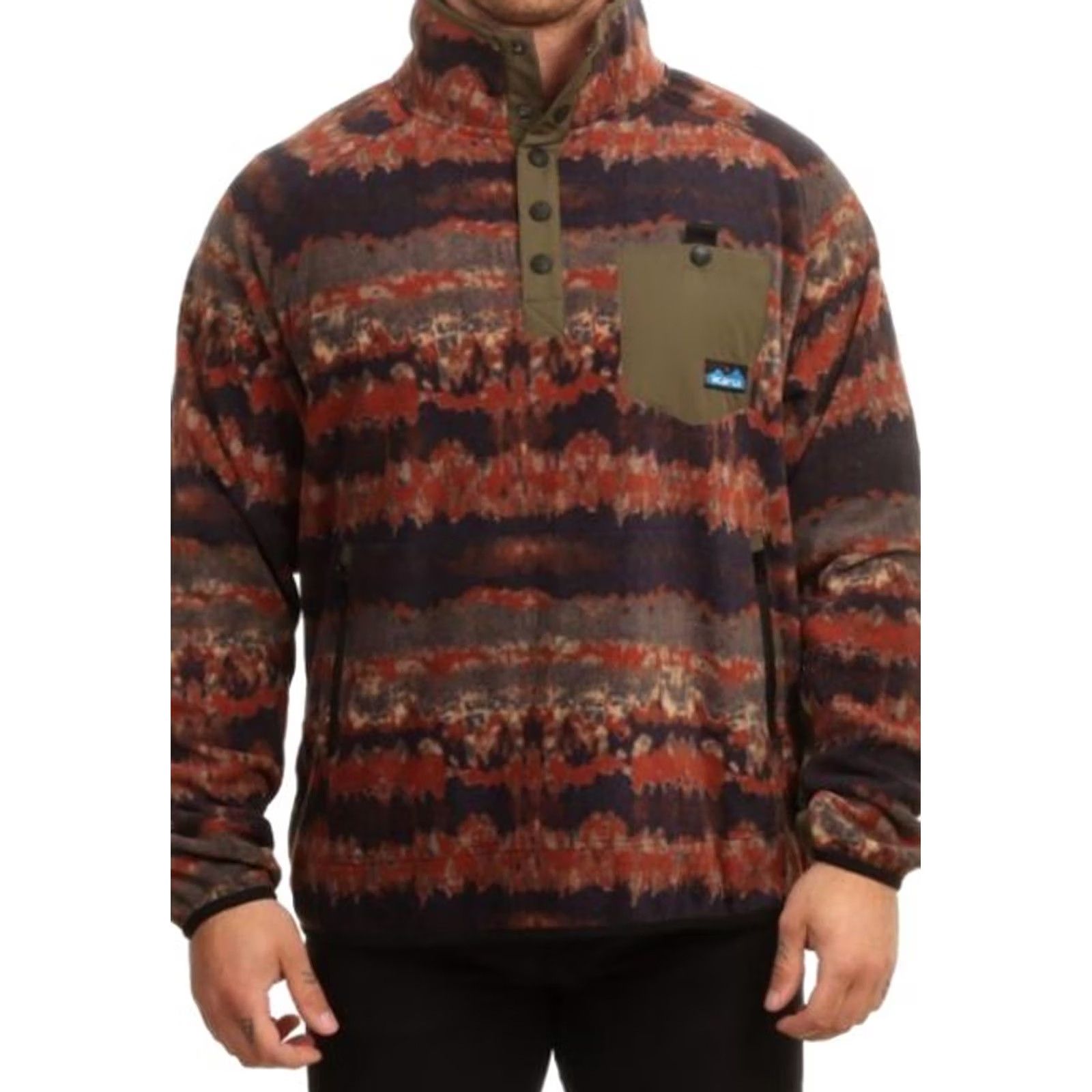 KAVU KAVU Teannaway Snap Fleece Duff Tie Dye Pullover Men's S Size US S / EU 44-46 / 1 - 2 Thumbnail