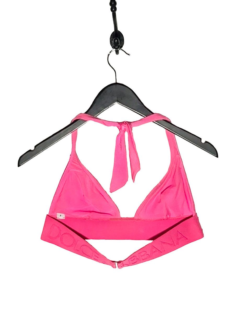 Dolce & Gabbana Dolce & Gabbana Hot Pink Logo Jacquard 2-Pieces Bikini Size ONE SIZE - 4 Thumbnail
