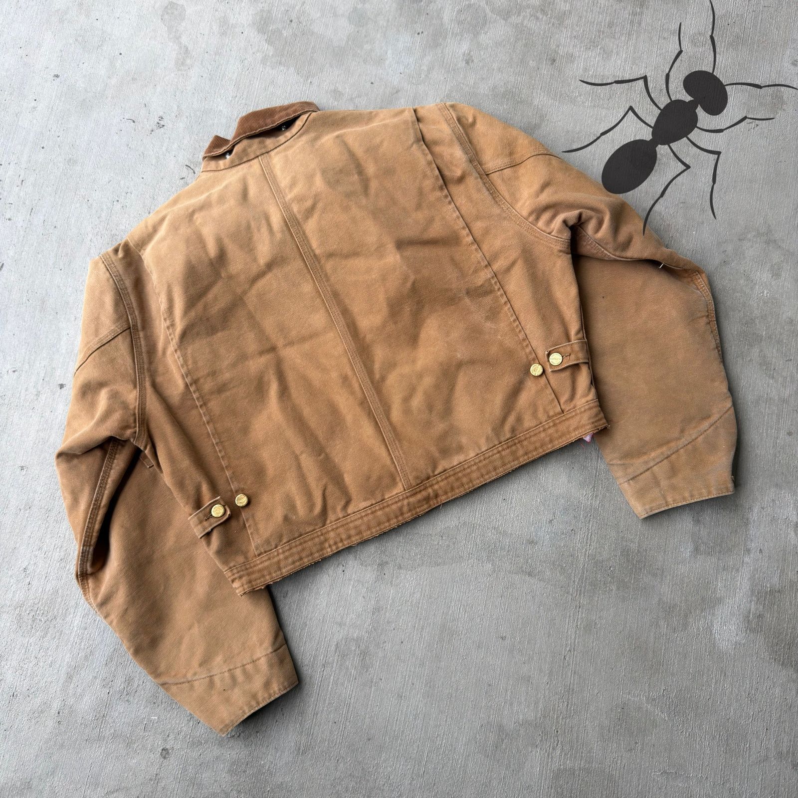 Carhartt × Vintage Carhartt brown cropped Detroit style work wear jacket Size US L / EU 52-54 / 3 - 6 Thumbnail