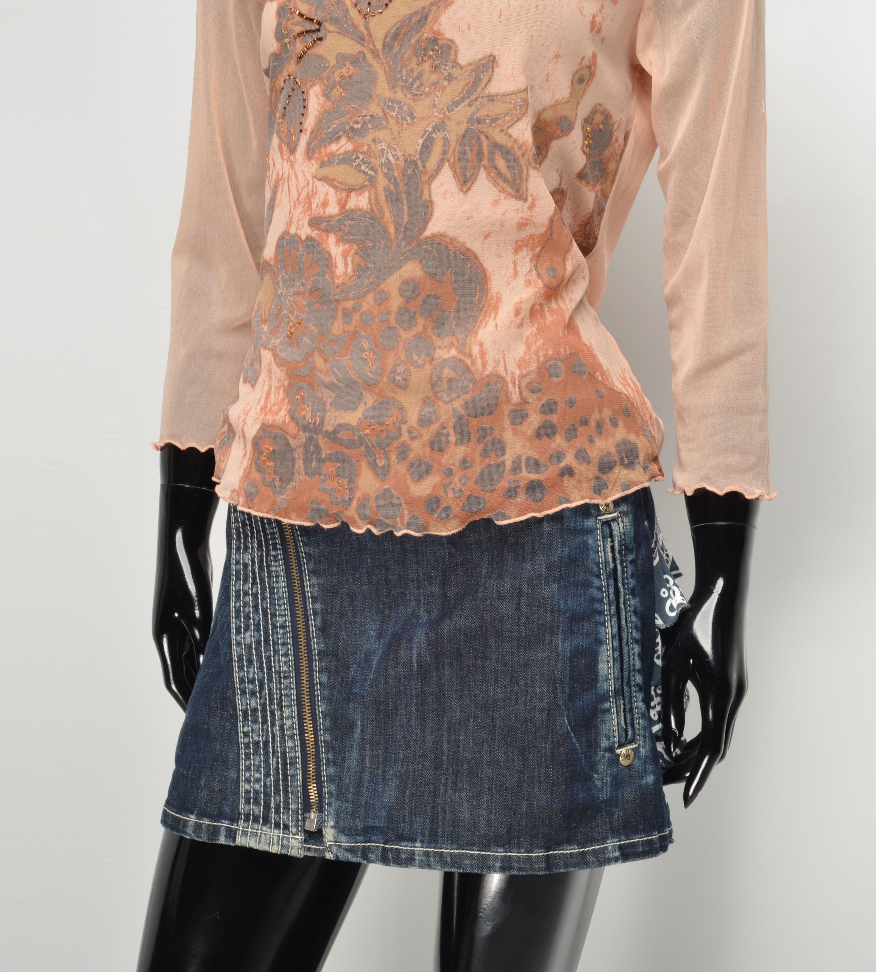 Gerry Weber × Vintage Vintage Gerry Weber Mesh Floral Beaded 3/4 Sleeve Top Size M / US 6-8 / IT 42-44 - 3 Thumbnail