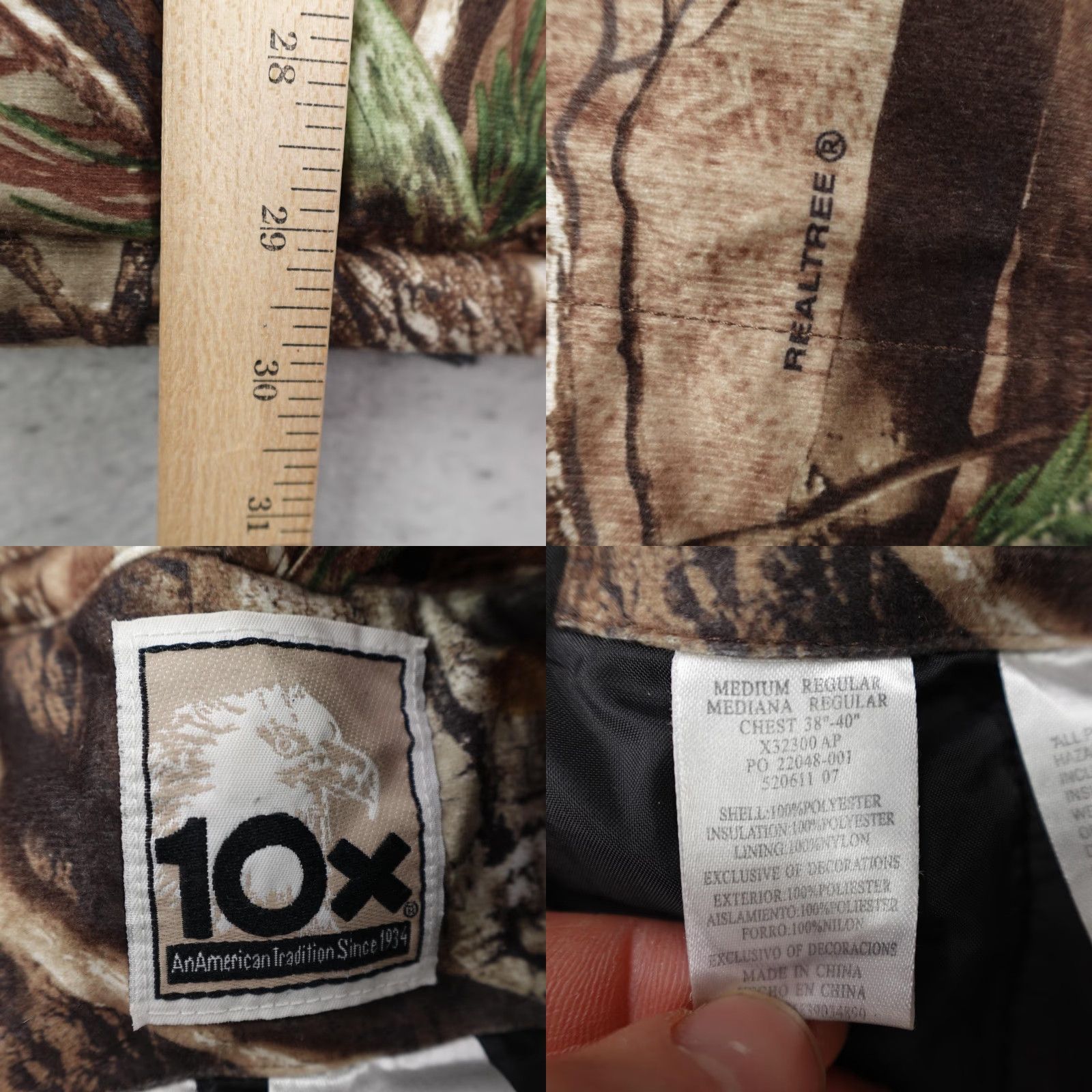 Realtree VINTAGE 10X Jacket Mens Medium Brown Realtree AP Camo Insulated Full Zip Hunting Coat Size US M / EU 48-50 / 2 - 8 Thumbnail