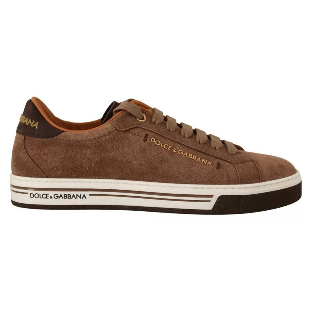 Dolce & Gabbana Dolce & Gabbana Brown Suede Logo Low Top Sneakers Men Shoes Size US 6 / EU 39 - 7 Thumbnail