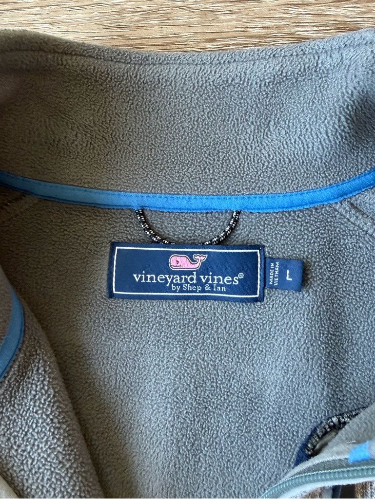 Vineyard Vines Vineyard Vines Men's Light Gray Quarter-Zip Pullover Size US L / EU 52-54 / 3 - 4 Thumbnail