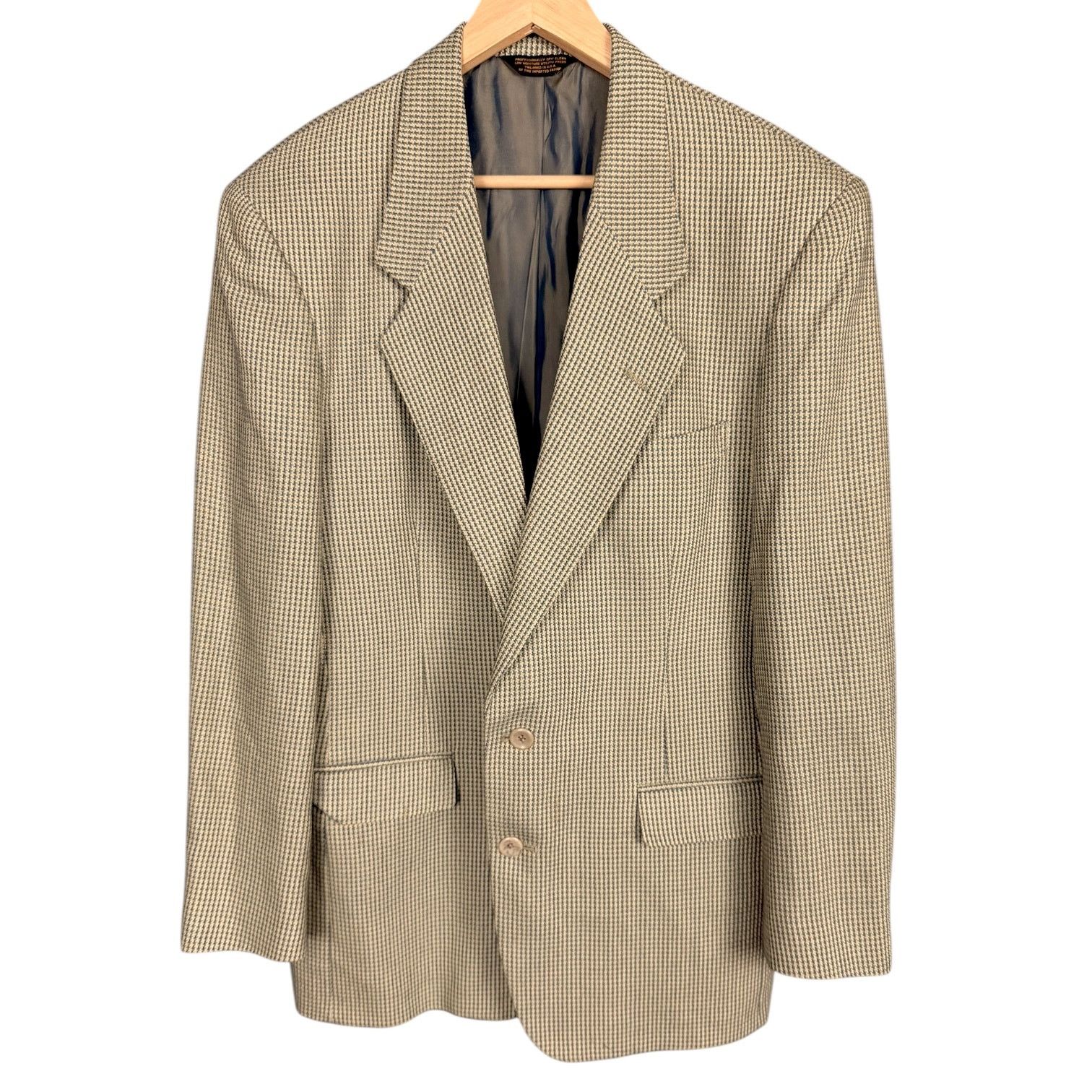 Pierre Cardin Vtg Pierre Cardin Brown & Green Houndstooth Men's Blazer 44R Size 44R - 1 Thumbnail