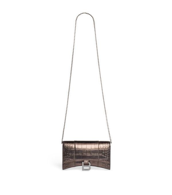 Balenciaga o1mt1gz0724 Size: OS / Metallized Crocodile Embossed Brown Size ONE SIZE - 7 Thumbnail