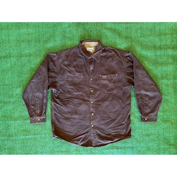 Carhartt Vtg Carhartt Flannel Lined Shirt Jacket S96 DKB Large | Grailed