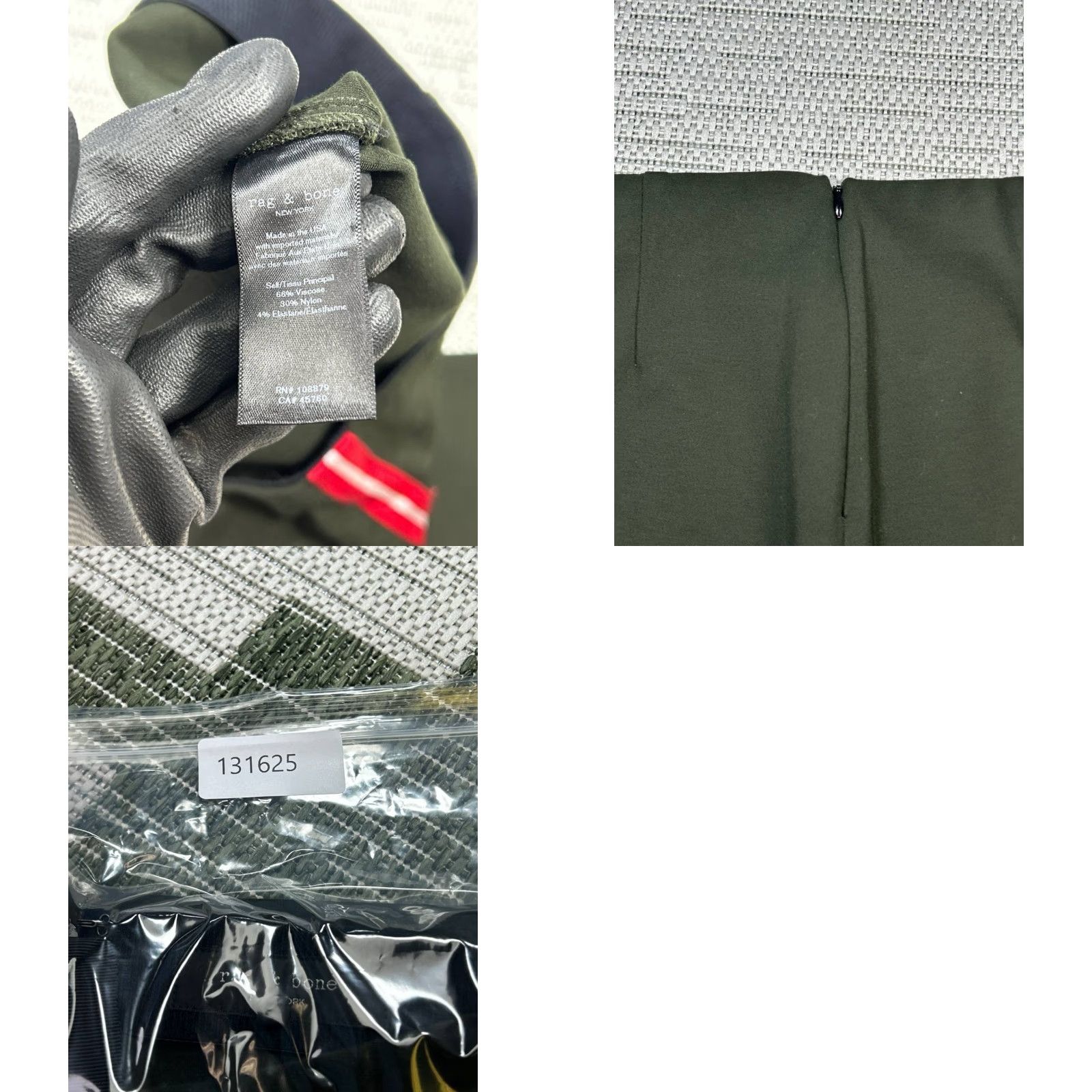 Rag & Bone rag & bone New York Simone Crop Pants Womens 4 Green Striped Mid Rise Back Zip Size 27" / US 4 / IT 40 - 8 Thumbnail