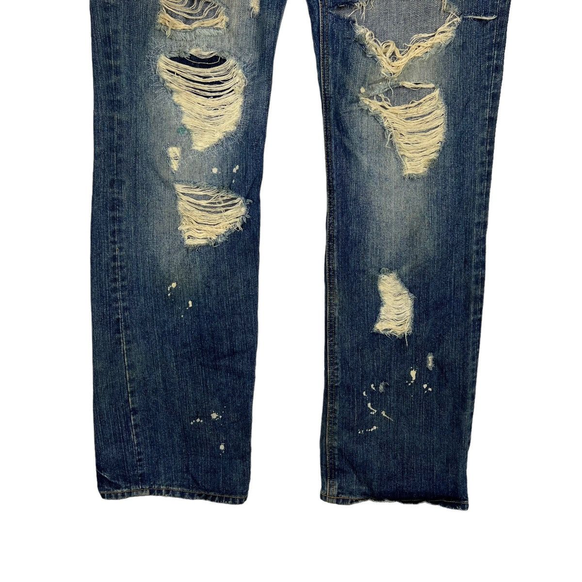 If Six Was Nine 🔥 TTU EXHIBITION DISTRESSED DENIM BROKEN DYED Size US 34 / EU 50 - 4 Thumbnail
