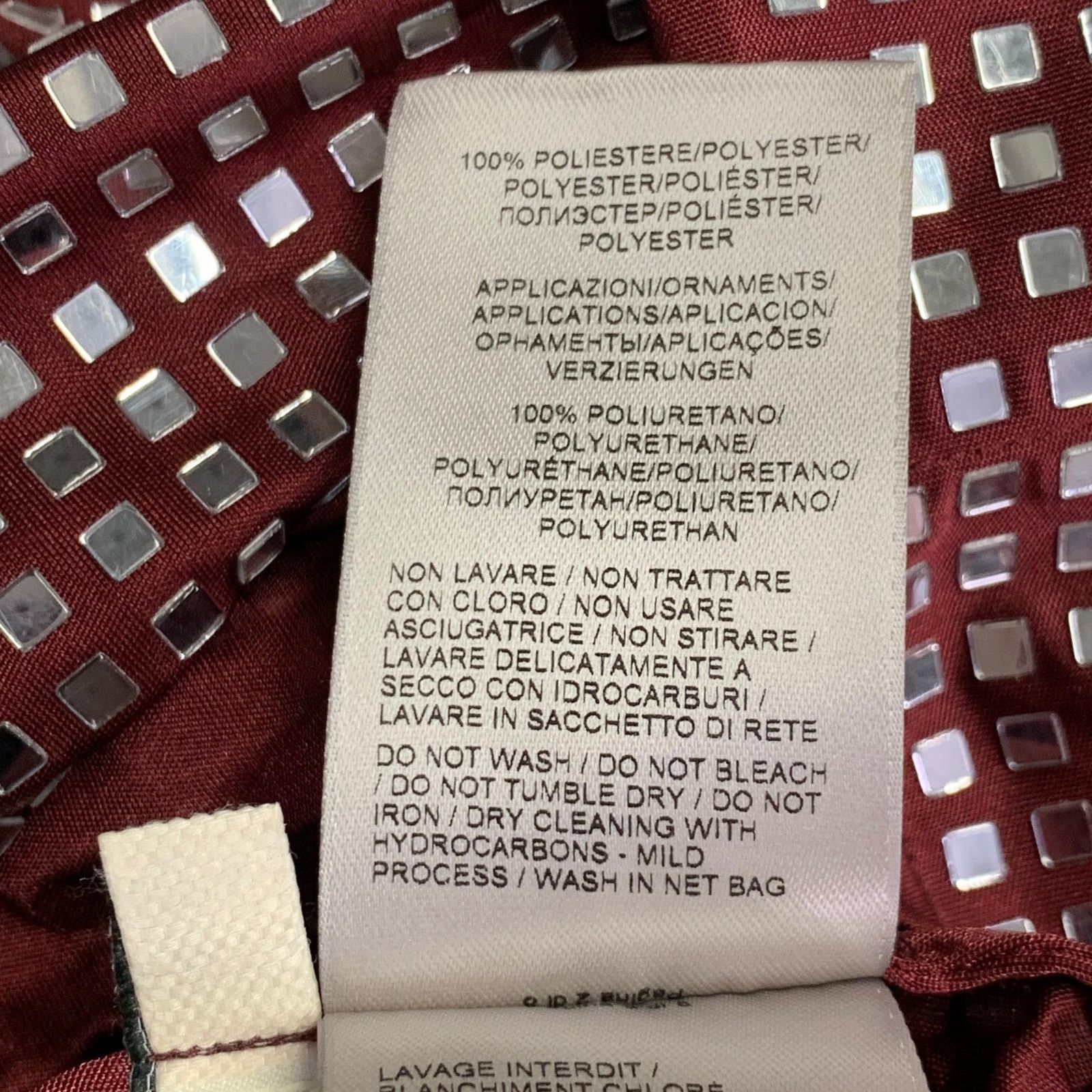 Bottega Veneta BOTTEGA VENETA Burgundy Satin Jersey Embellishment Shirt Size S / US 4 / IT 40 - 7 Thumbnail