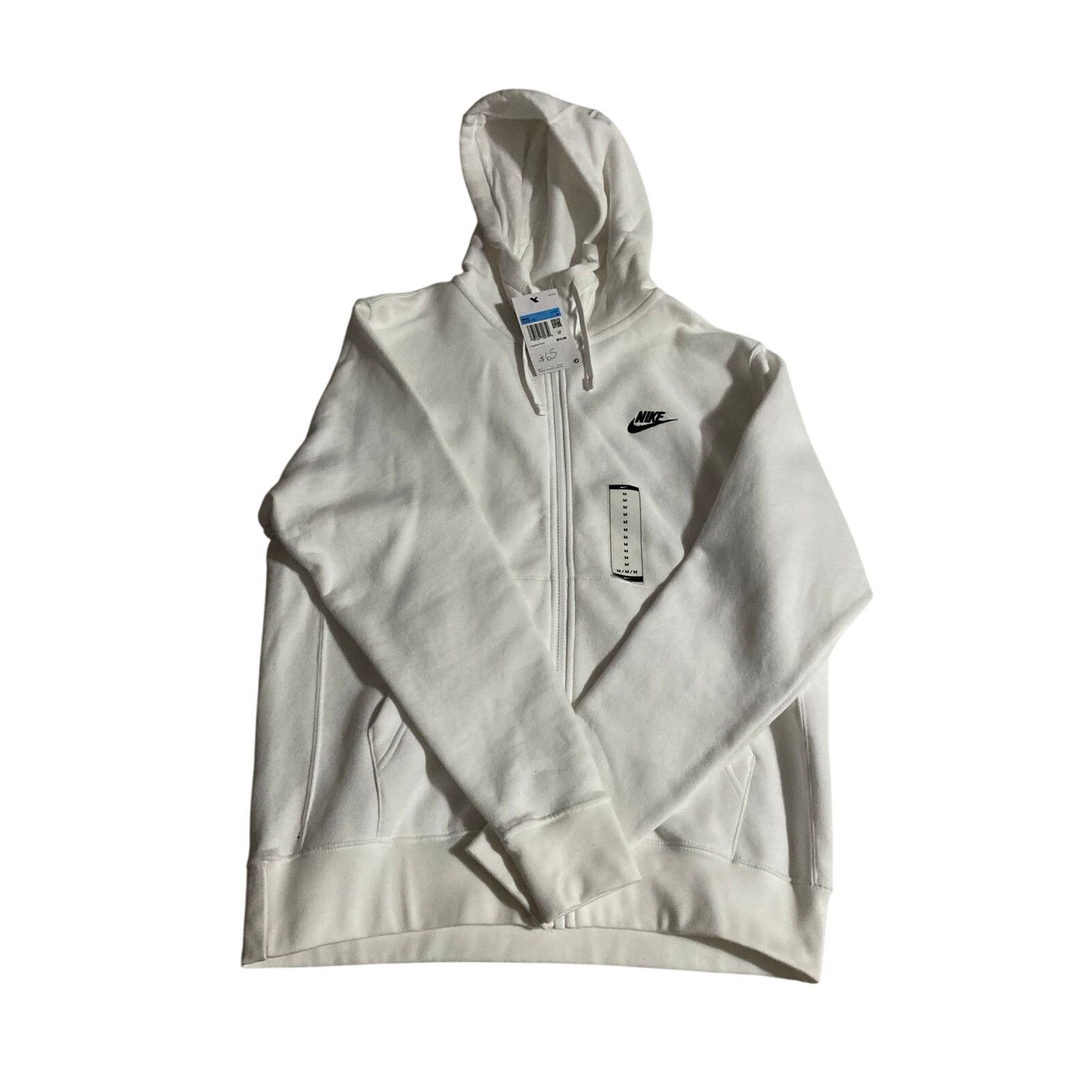 Nike Nike Men's Med White Zip Up Standard Fit Hoodie - NWT Size US M / EU 48-50 / 2 - 1 Thumbnail