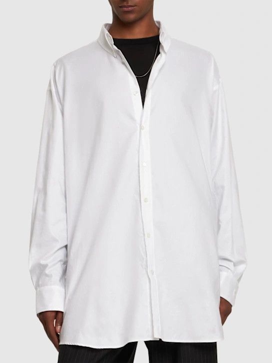 Maison Margiela o1lsvrm0425 Oxford Cotton Shirt in White Size US L / EU 52-54 / 3 - 3 Thumbnail