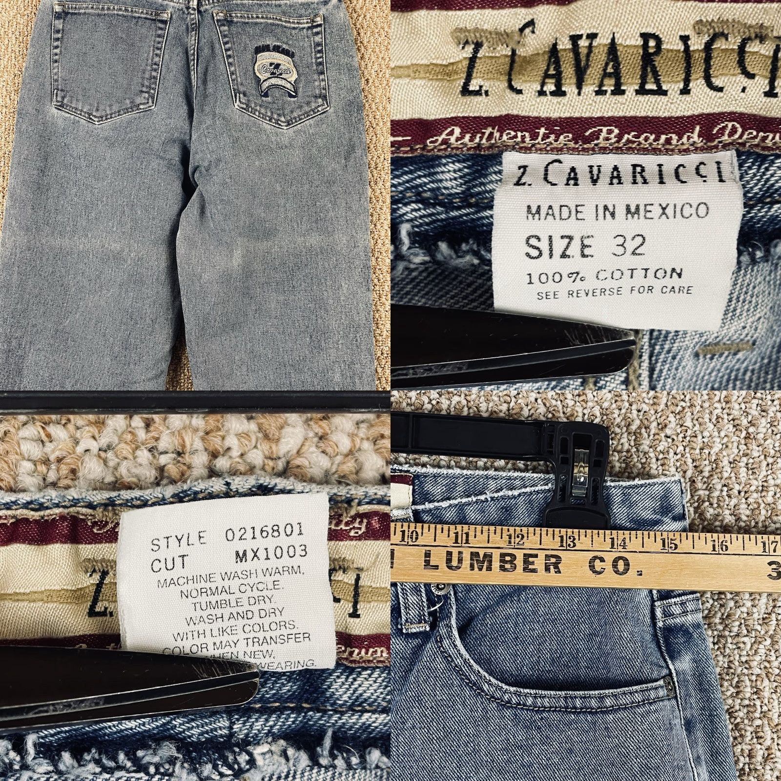 Etro VINTAGE Z. CAVARICCI Jeans Women’s 32 Regular 90s Boyfriend Blue 31in Inseam Stone Wash Embroidered 100% Cotton T393 Size 24" / US 00 / IT 34 - 8 Thumbnail