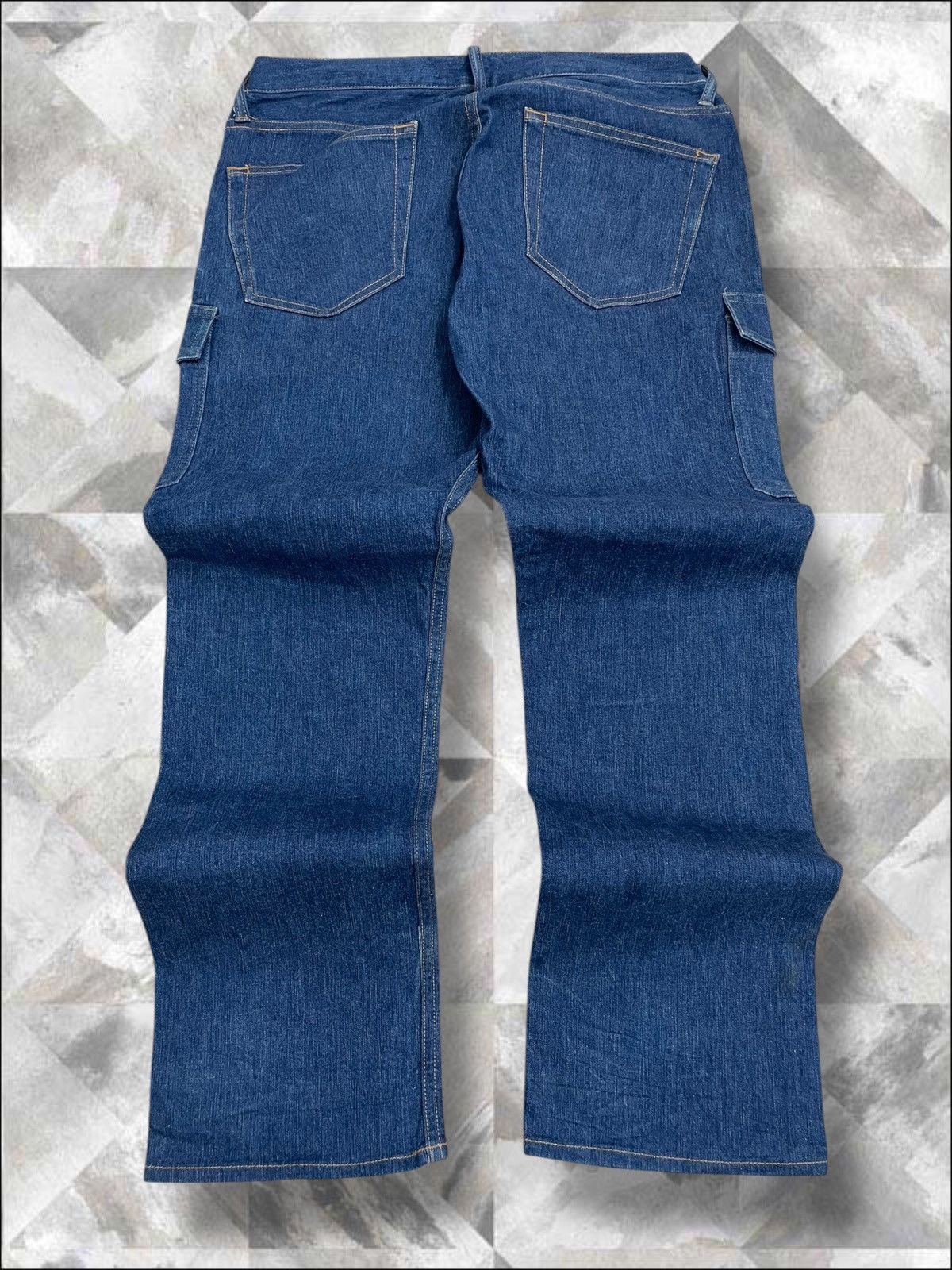 Japanese Brand Vintage 1990s Japan Designer Blue Baggy Cargo Streetwear Size US 32 / EU 48 - 10 Thumbnail