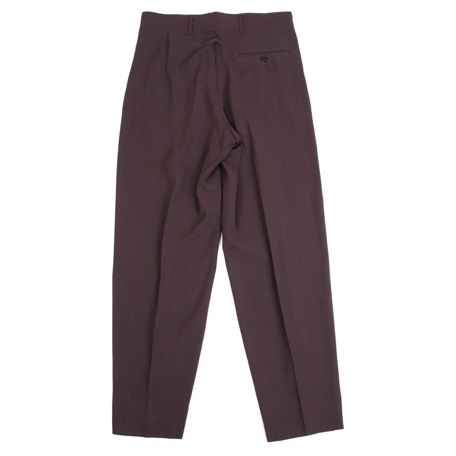 Jean Paul Gaultier Wool Tuck Pants in Brown, Size 48 Size US 32 / EU 48 - 9 Thumbnail