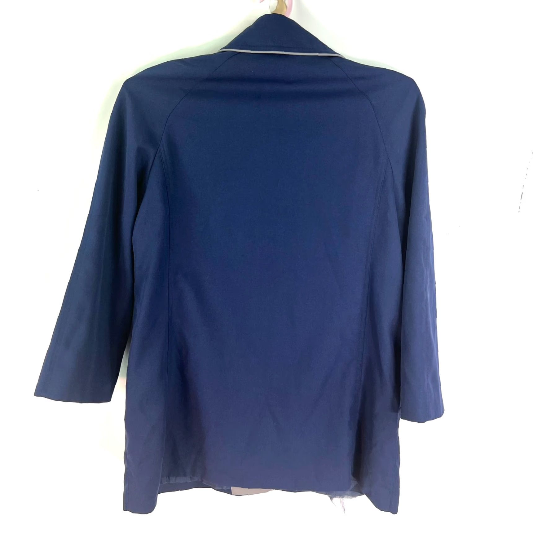 Vintage VINTAGE Windsor Bay Jacket Woman M Blue Pockets ILGWU 60s Cotton Knit Lining Polyester Spring Summer 60s Womens jacket Size M / US 6-8 / IT 42-44 - 3 Thumbnail