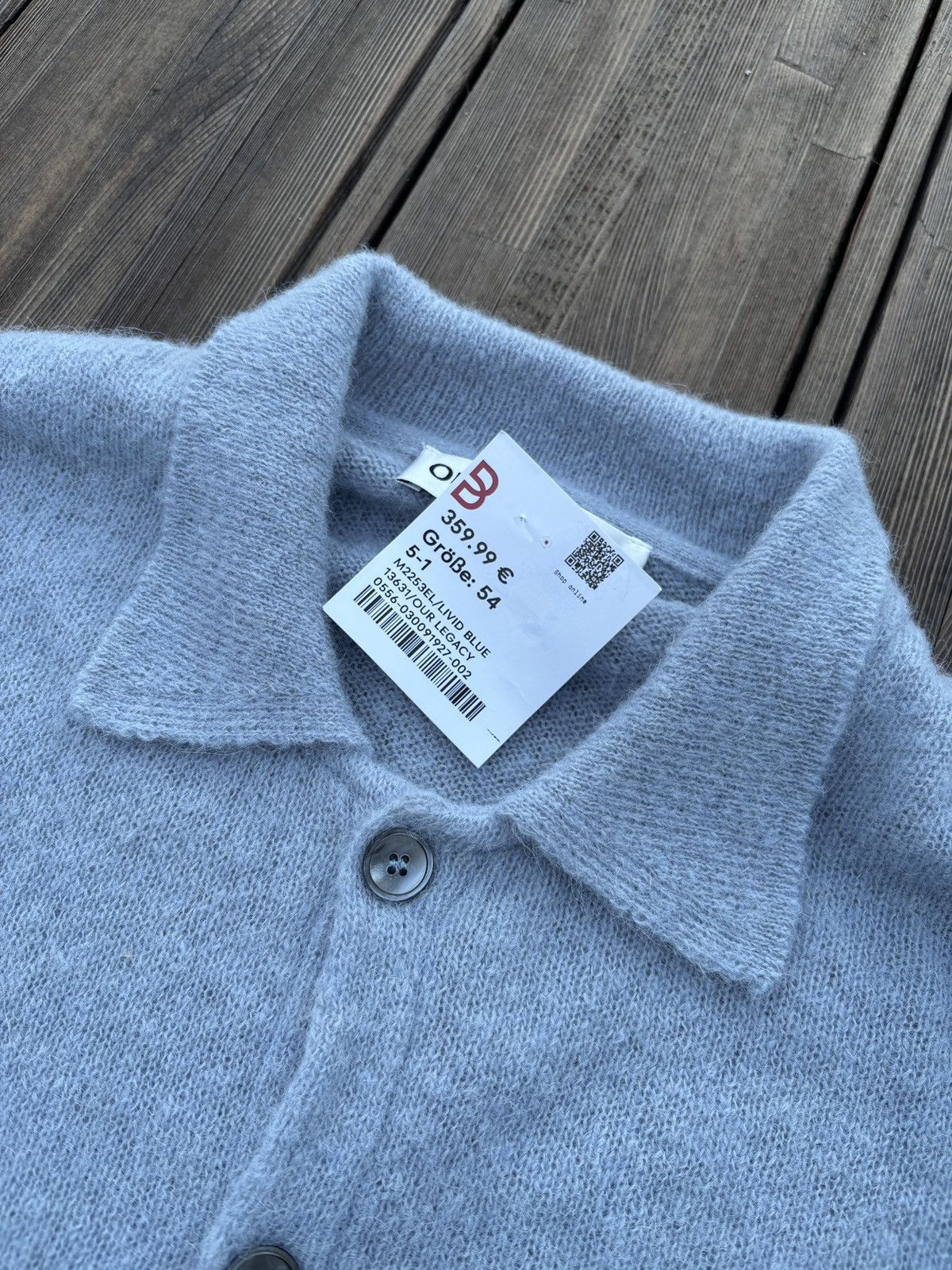 Our Legacy Our Legacy Evening Polo Livid Blue Fuzzy Alpaca Size US L / EU 52-54 / 3 - 6 Thumbnail