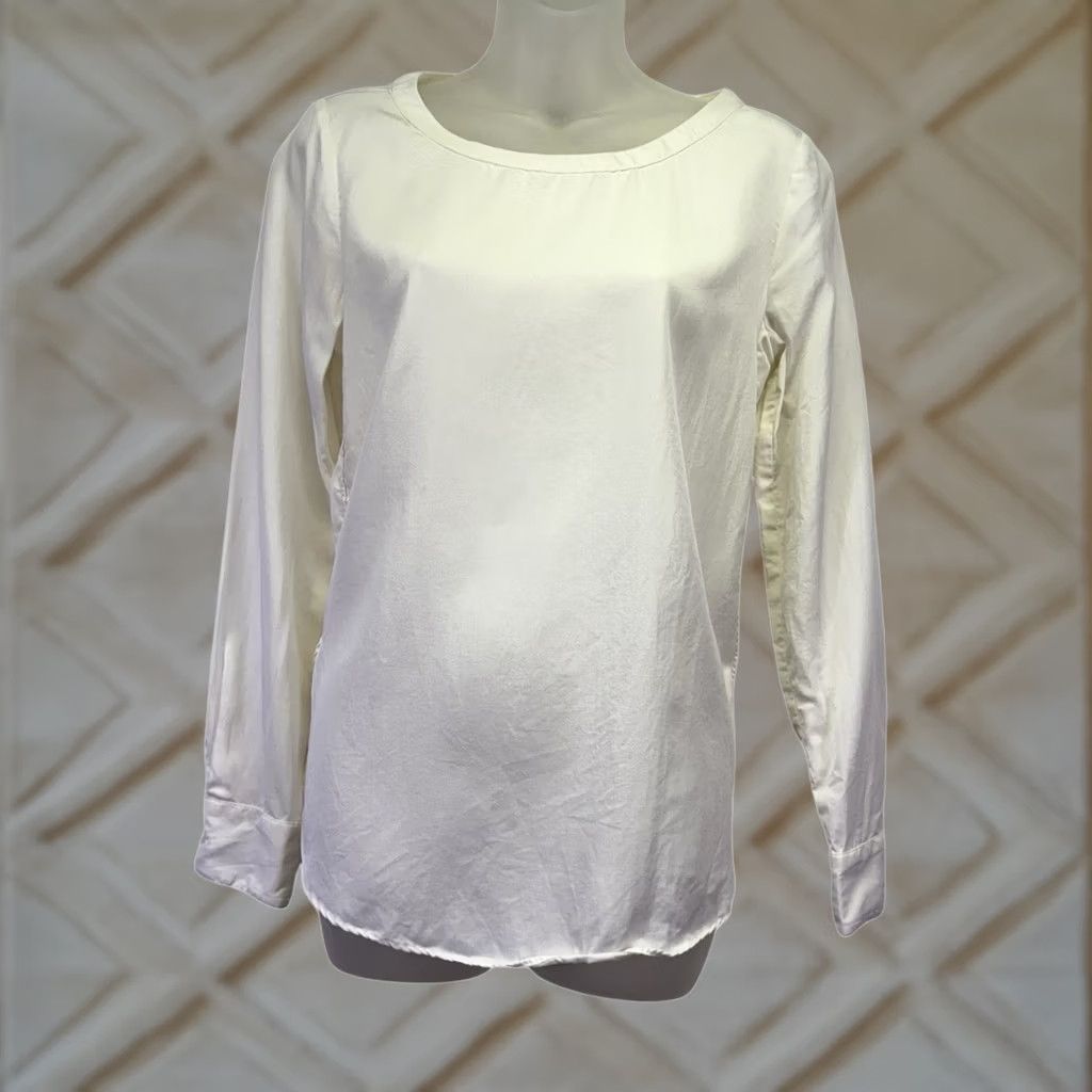 Banana Republic Banana Republic Ivory Tunic Shirt Long Sleeve Blouse Size S Tencel Size S / US 4 / IT 40 - 1 Thumbnail