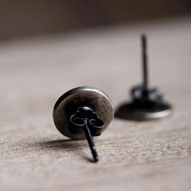 Jewelry Earth Pentacle Stud Earrings 925 Sterling Silver Ear Gift Size ONE SIZE - 4 Thumbnail