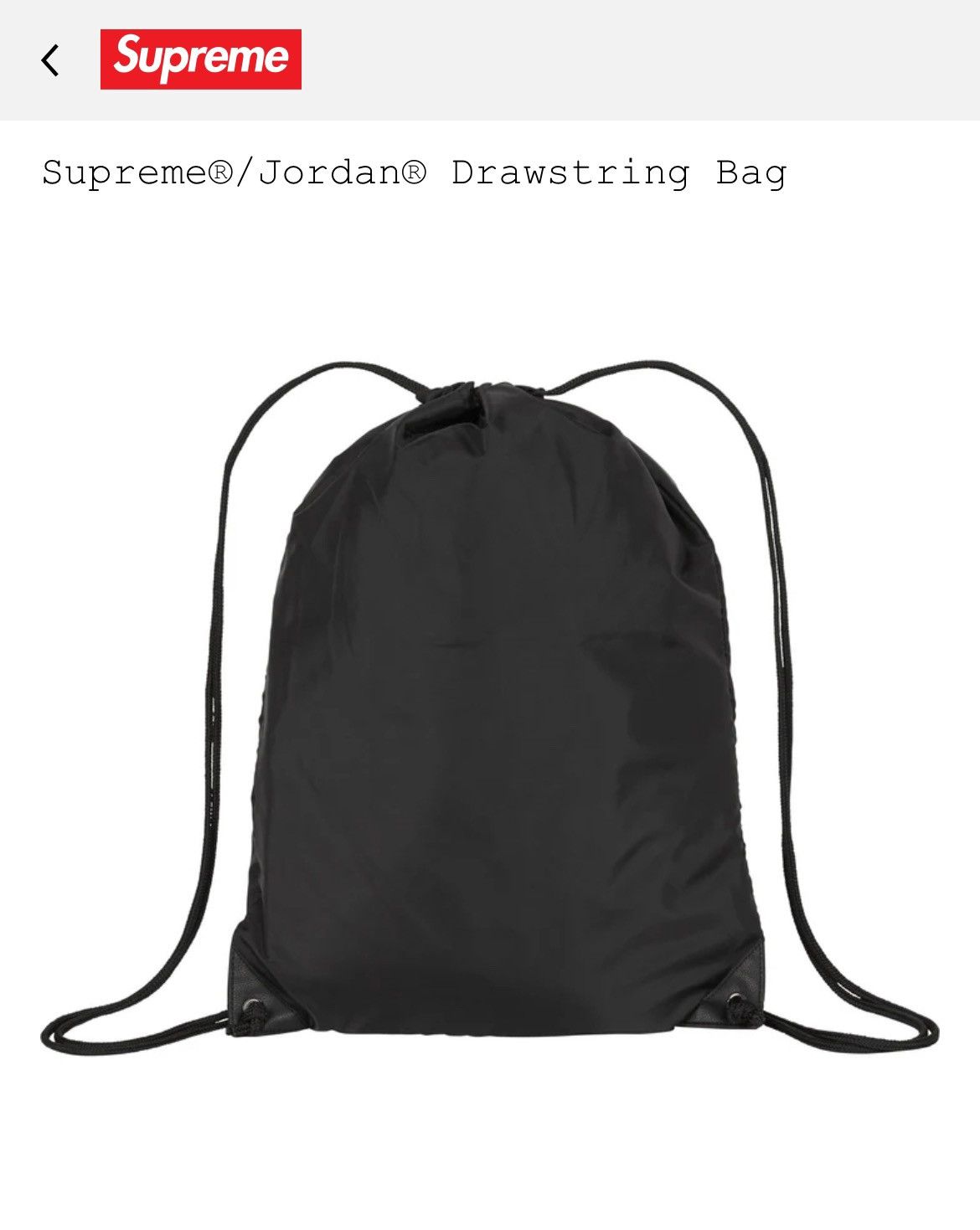 Jordan Brand Supreme Supreme Jordan Drawstring Bag Grailed