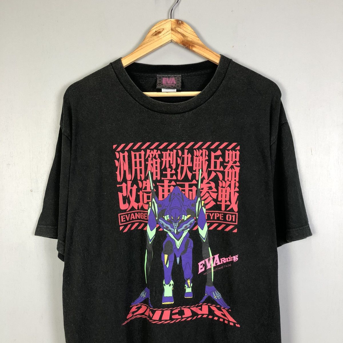 Anime Vintage Faded Neon Genesis Evangelion / Eva Racing Tshirt Size US XL / EU 56 / 4 - 3 Thumbnail
