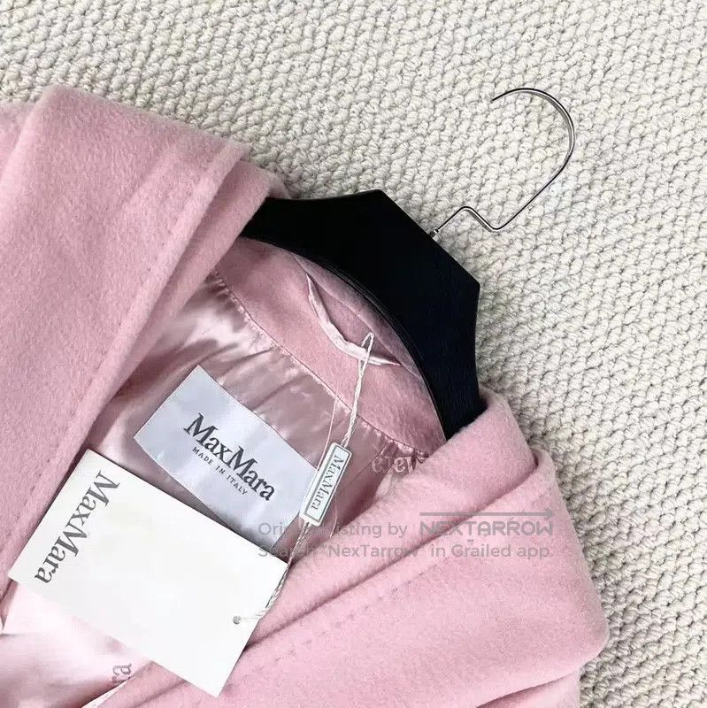 Max Mara MaxMara Pink Alpaca Wool Coat with Logo . Size M / US 6-8 / IT 42-44 - 3 Thumbnail
