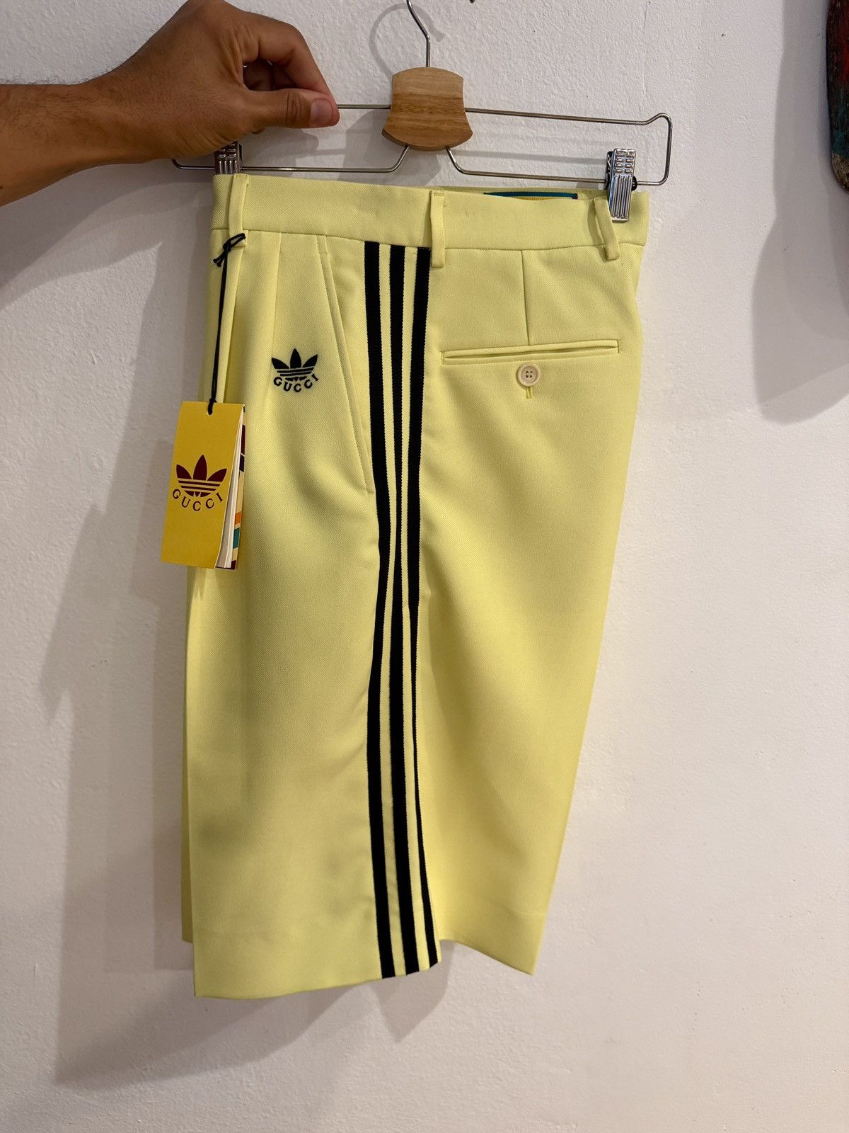 Adidas × Gucci Gucci x Adidas SS23 Yellow Striped Shorts (Size 46) Like New Size US 30 / EU 46 - 3 Thumbnail