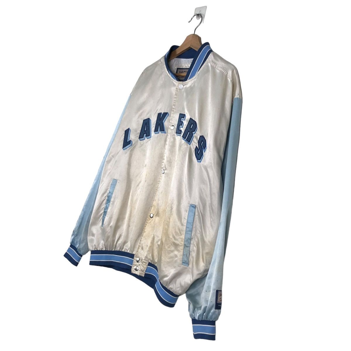 NBA 🔥VINTAGE BOMBER JACKET LAKERS SPELL OUT HARDWOOD CLASSIC Size US XL / EU 56 / 4 - 2 Thumbnail