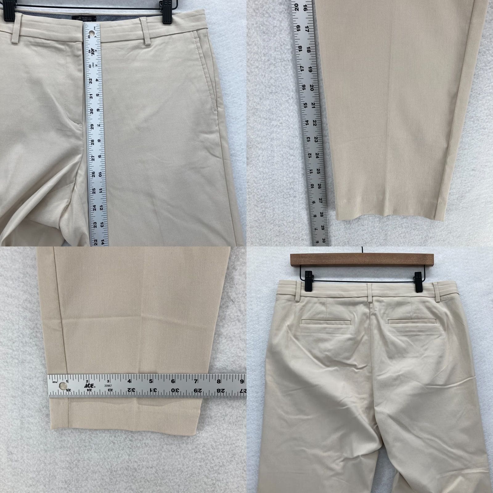 J. Jill J Jill Wearever Refined Woven Trousers Women's 12 Beige Stretch Tapered Casual Shirt Pants Size 34" / US 12 / IT 48 - 8 Thumbnail