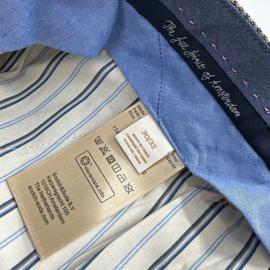 Scotch & Soda Scotch & Soda Taupe Check Slim Tapered Fit Chino Pants 30/32 Size US 30 / EU 46 - 10 Thumbnail