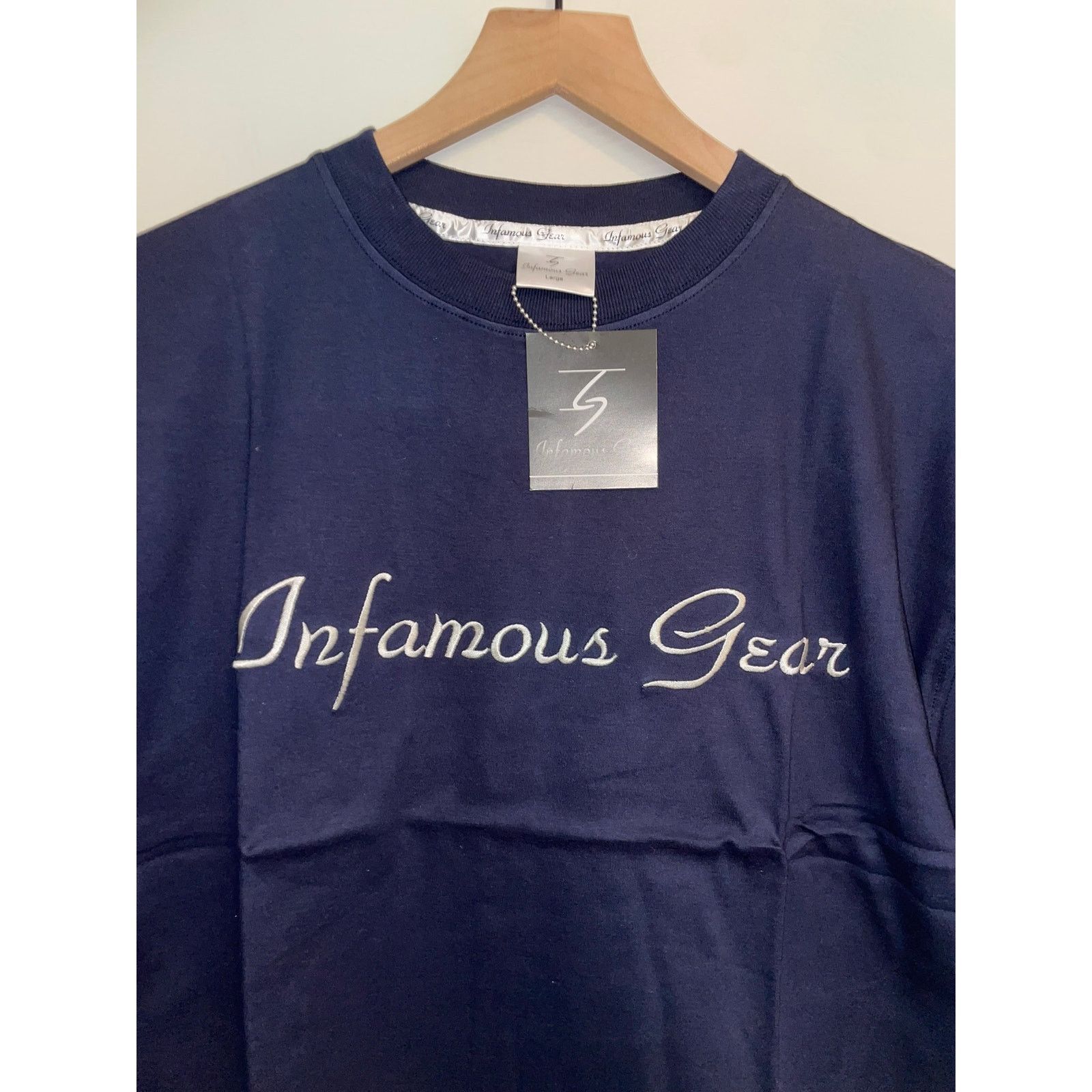 Vintage NWT 2000s Infamous Gear Blue White Script Shirt Tee Y2K L Size US L / EU 52-54 / 3 - 4 Thumbnail