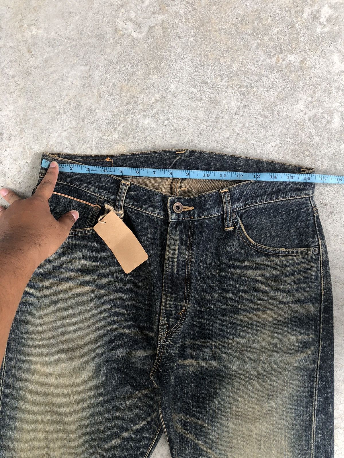 If Six Was Nine Japanese Edwin 505s Flared Jeans Mudwash Distressed Denim Size US 32 / EU 48 - 22 Thumbnail