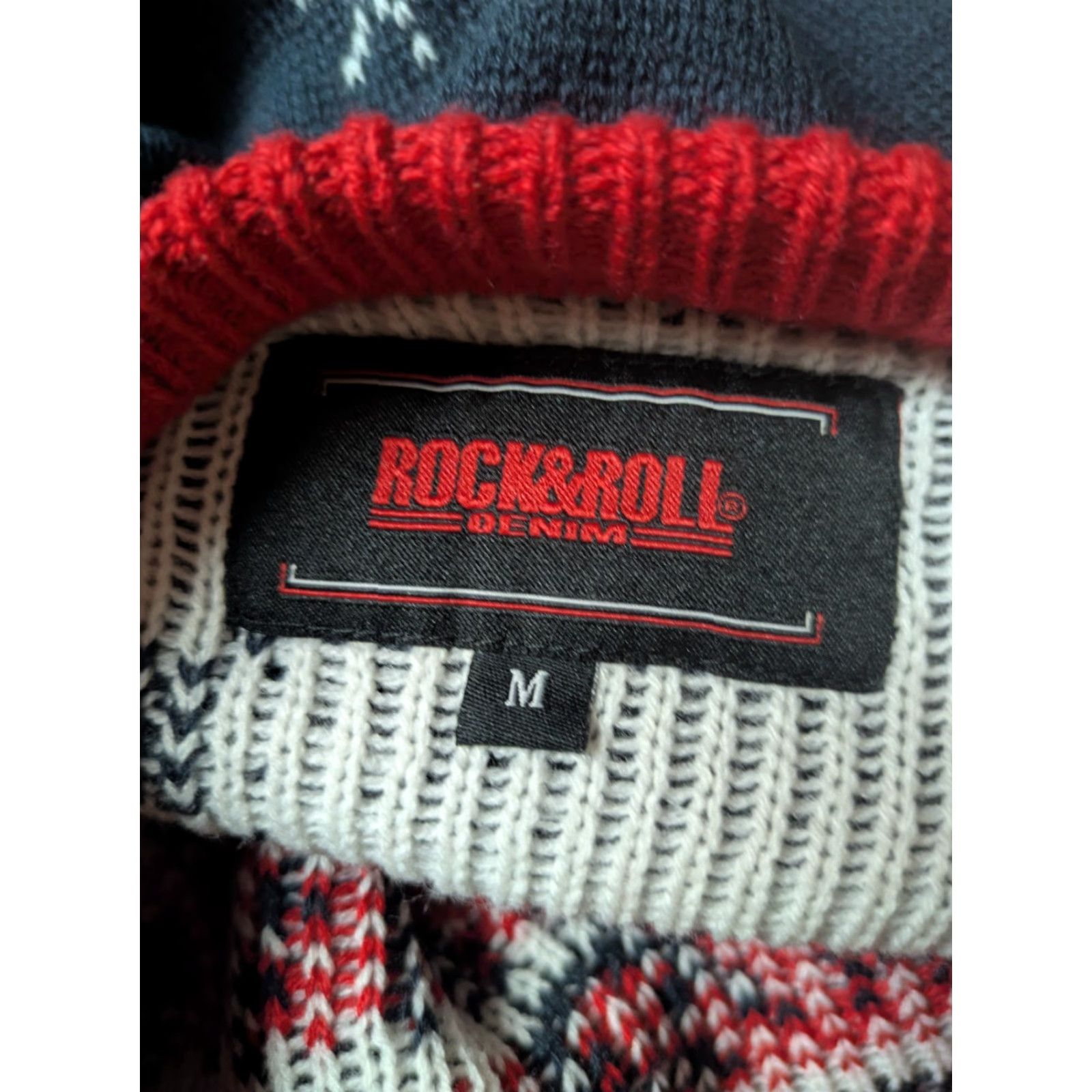 Denime Rock & Roll Denim Sweater Men Medium Dale Brisby Holiday Jingle Bells & Ridin' Bulls Blue Size US M / EU 48-50 / 2 - 5 Thumbnail