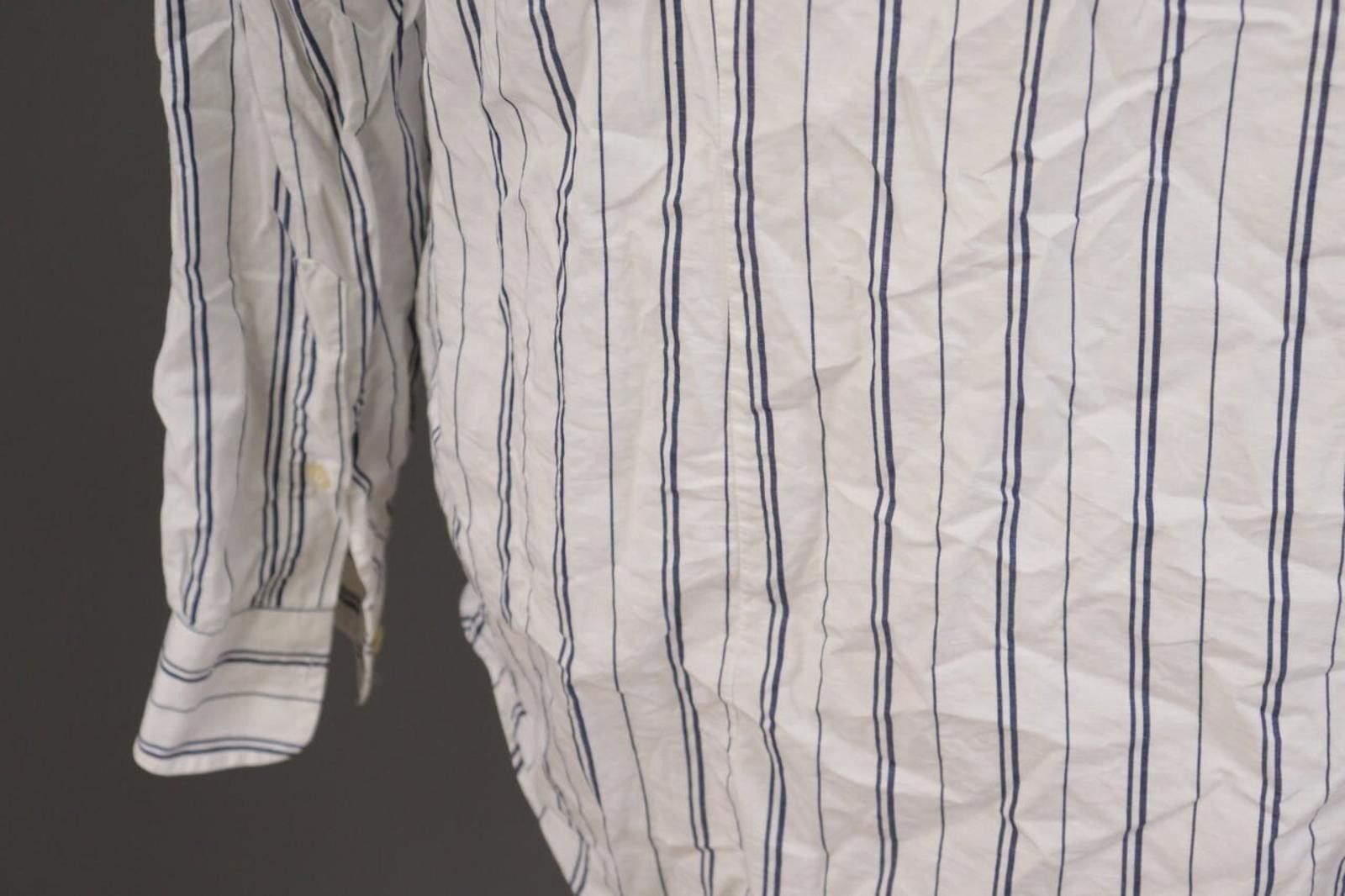 Designer Gutteridge White Striped Button Down Shirt Size 45 / 18 Size US M / EU 48-50 / 2 - 11 Thumbnail