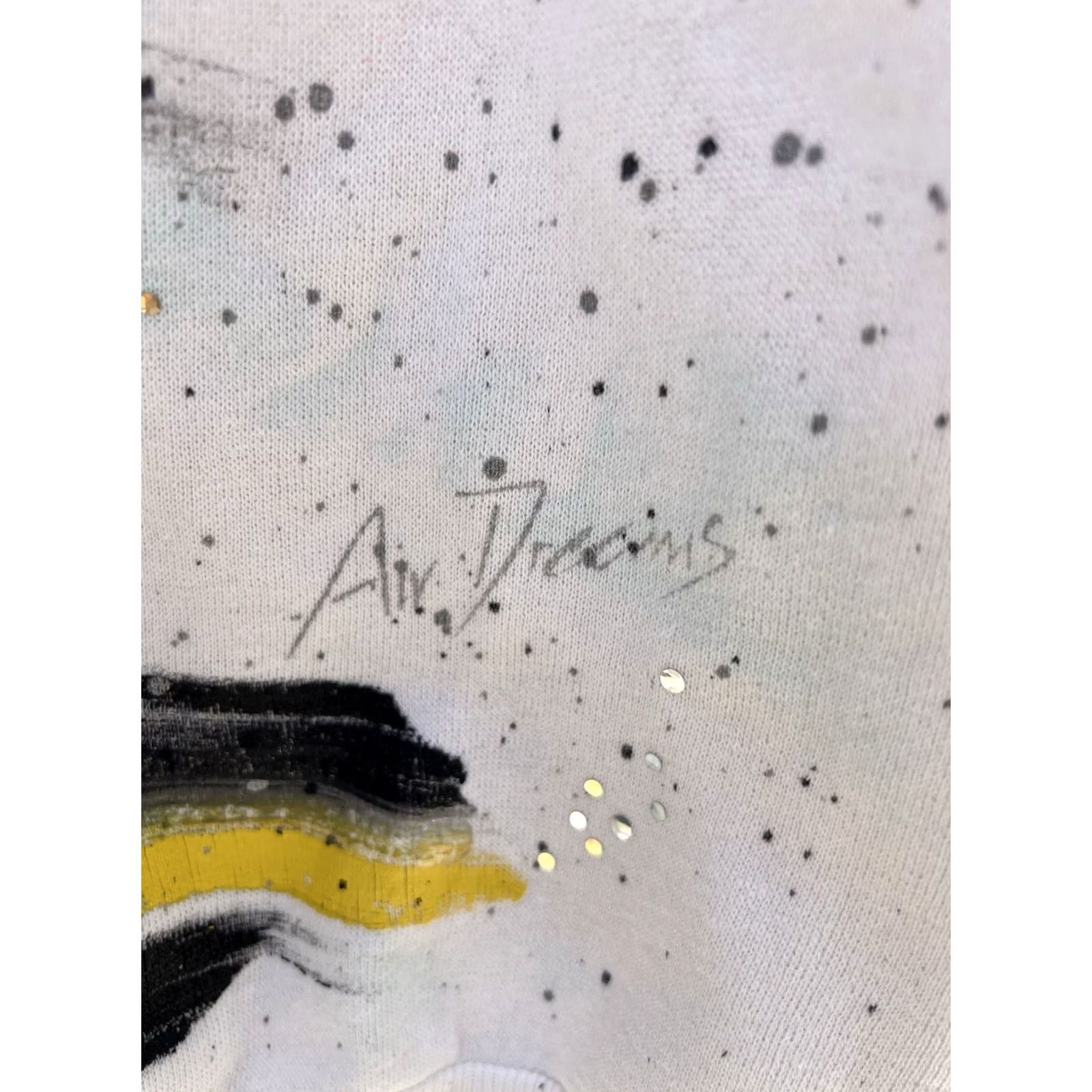 Vintage VINTAGE Air Dreams Shirt Unisex Adults One Size White Cotton Blend Crew Neck Pullover 80s Art Raglan Sweatshirt Abstract Paint Splatter Wearable Art Size US M / EU 48-50 / 2 - 6 Thumbnail