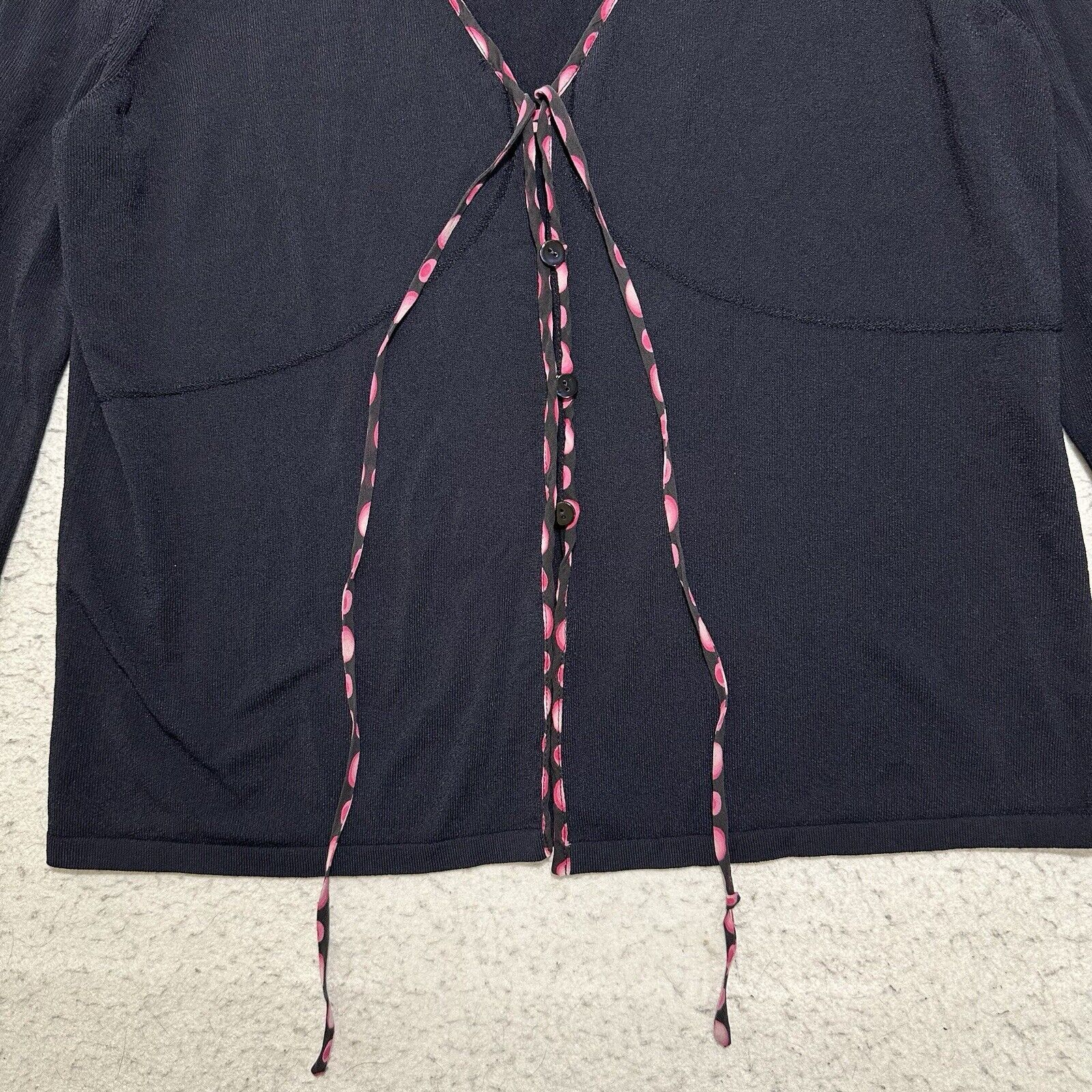 Escada Vintage Escada 44 Large Silk V-Neck Button Cardigan Sweater Size L / US 10 / IT 46 - 5 Thumbnail