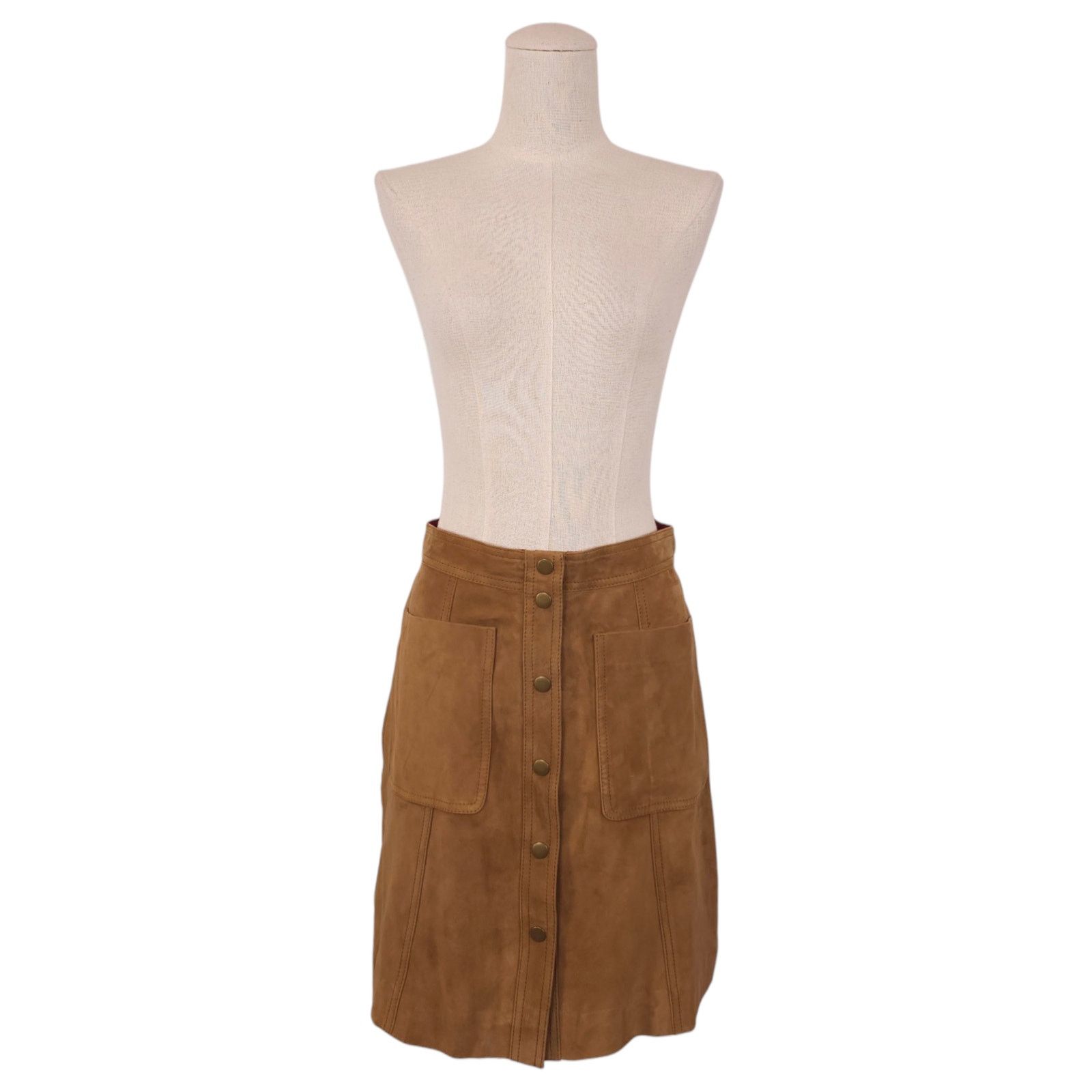 Boden NWT Boden Suede Leather Mini Skirt Tan Sz 4 Size 27" / US 4 / IT 40 - 1 Thumbnail