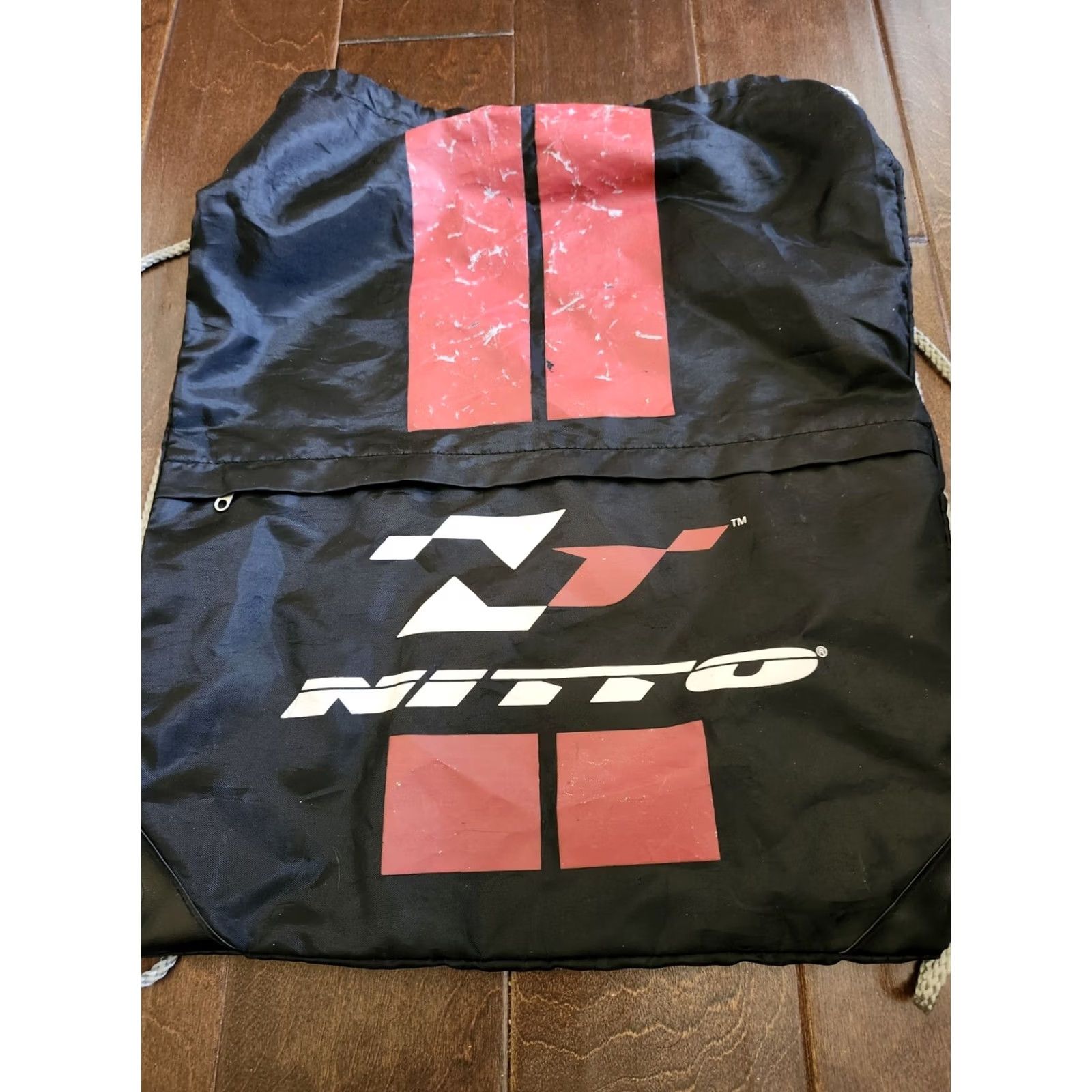 Vintage Nitto Drawstring Backpack Bag Mens Backpack Medium Black Lightweight School Everyday Size ONE SIZE - 4 Thumbnail