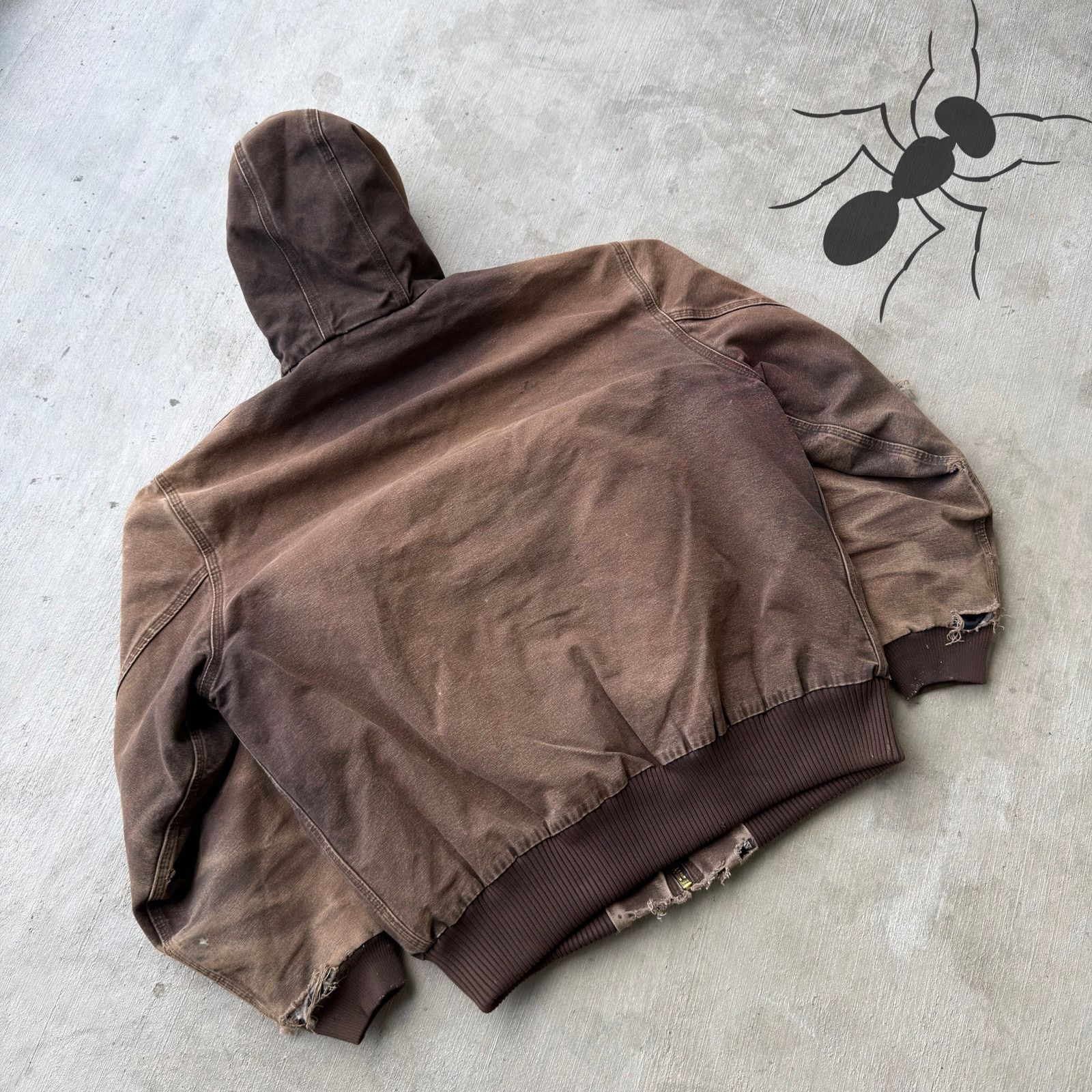 Carhartt × Vintage Carhartt J130 DKB brown hooded work wear jacket Size US XL / EU 56 / 4 - 6 Thumbnail