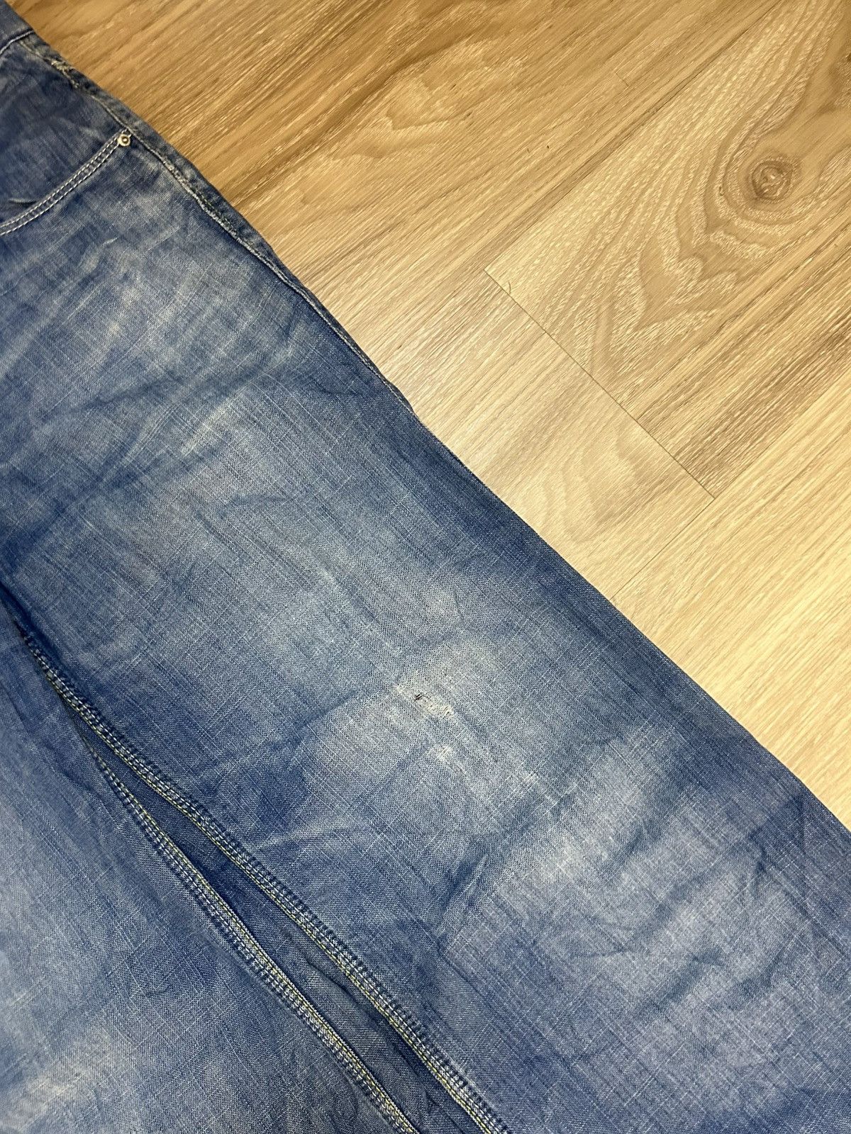 Diesel Vintage Diesel Distressed Baggy Flare Denim Pants Cinch Back Size US 33 - 4 Thumbnail