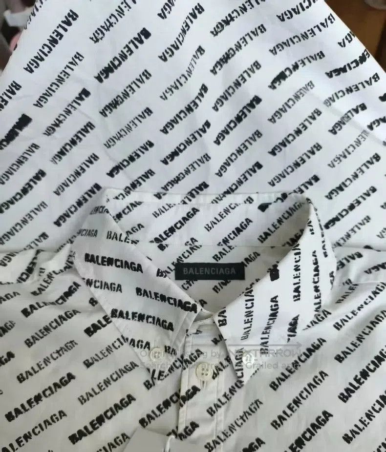 Balenciaga Balenciaga White Logo Print Shirt 38. Size US M / EU 48-50 / 2 - 6 Thumbnail