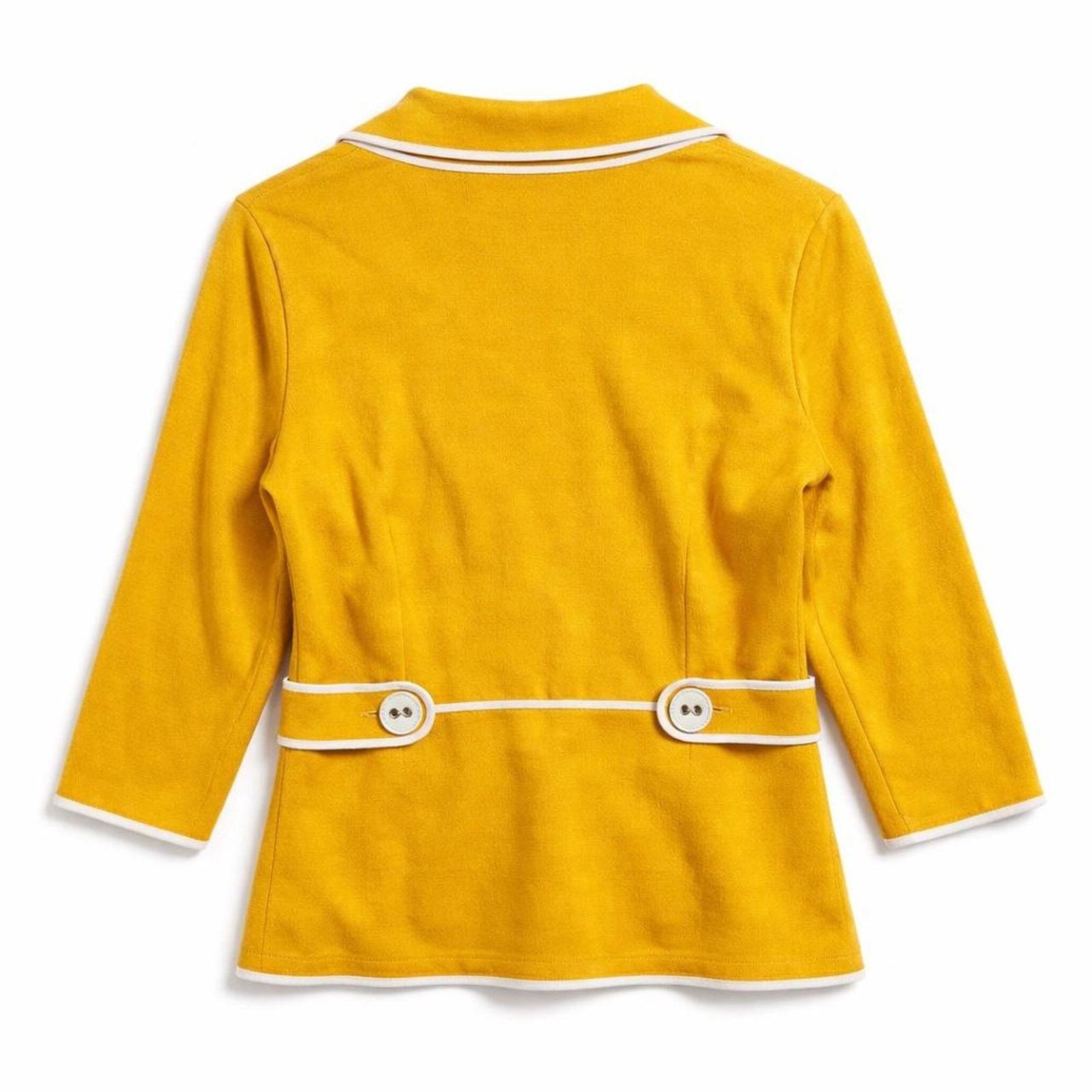 Jones New York Jones New York Yellow Piped Soft Blazer Dark Academia Preppy Size S / US 4 / IT 40 - 2 Thumbnail