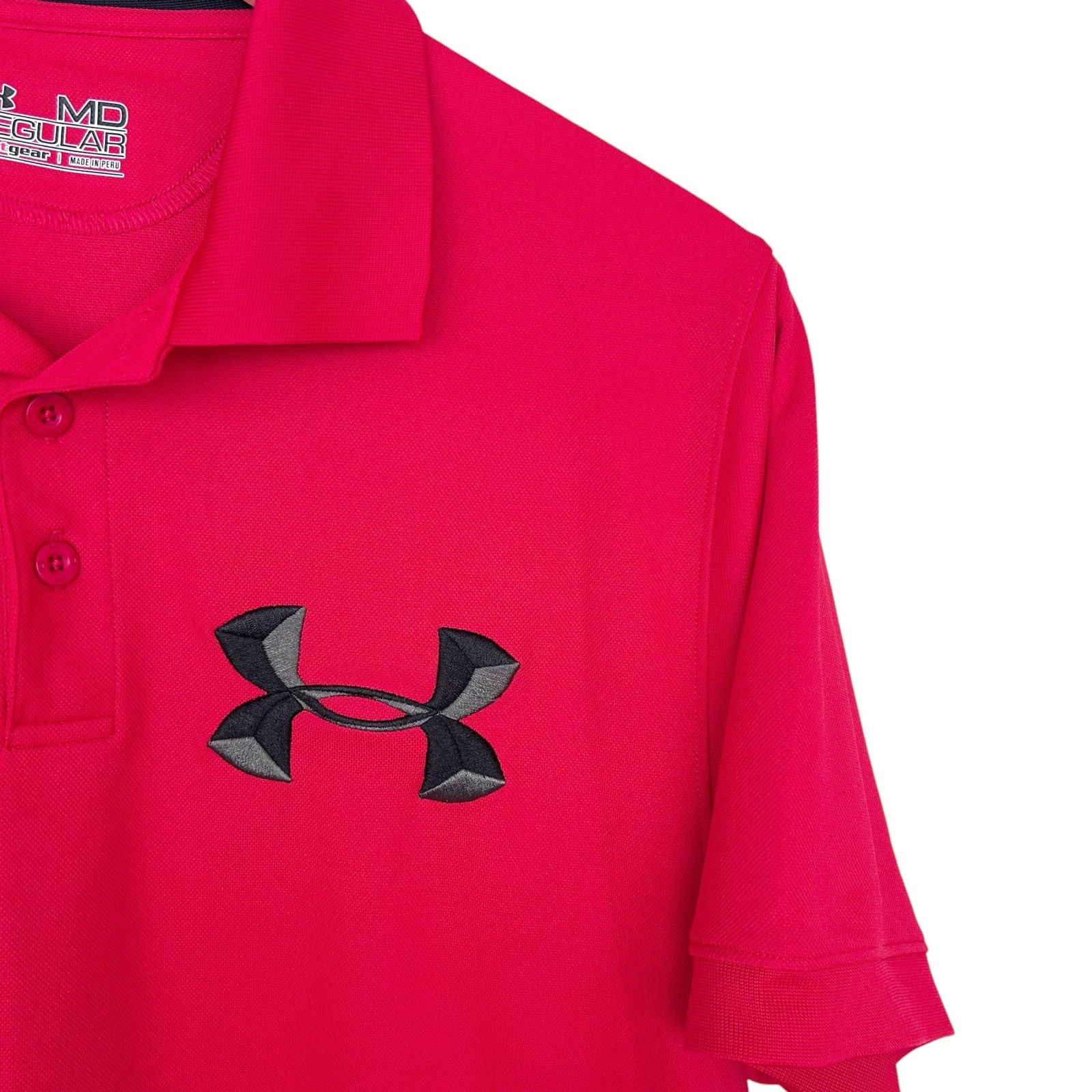 Under Armour Under Armour Red Heatgear Short Sleeve Polo Sz M Size US M / EU 48-50 / 2 - 4 Thumbnail