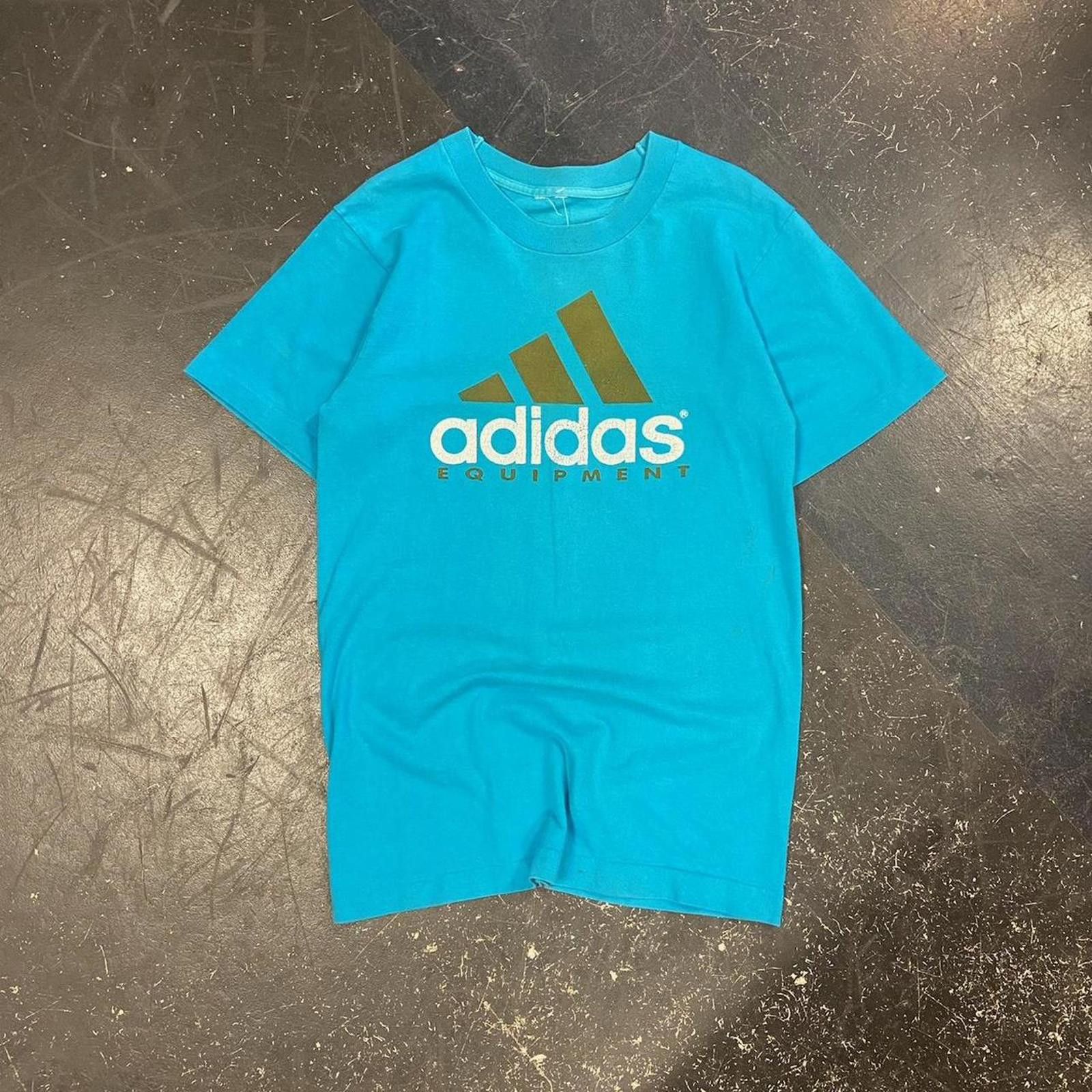 Adidas Vintage 90s Blue Adidas Tee Size US M / EU 48-50 / 2 - 1 Thumbnail